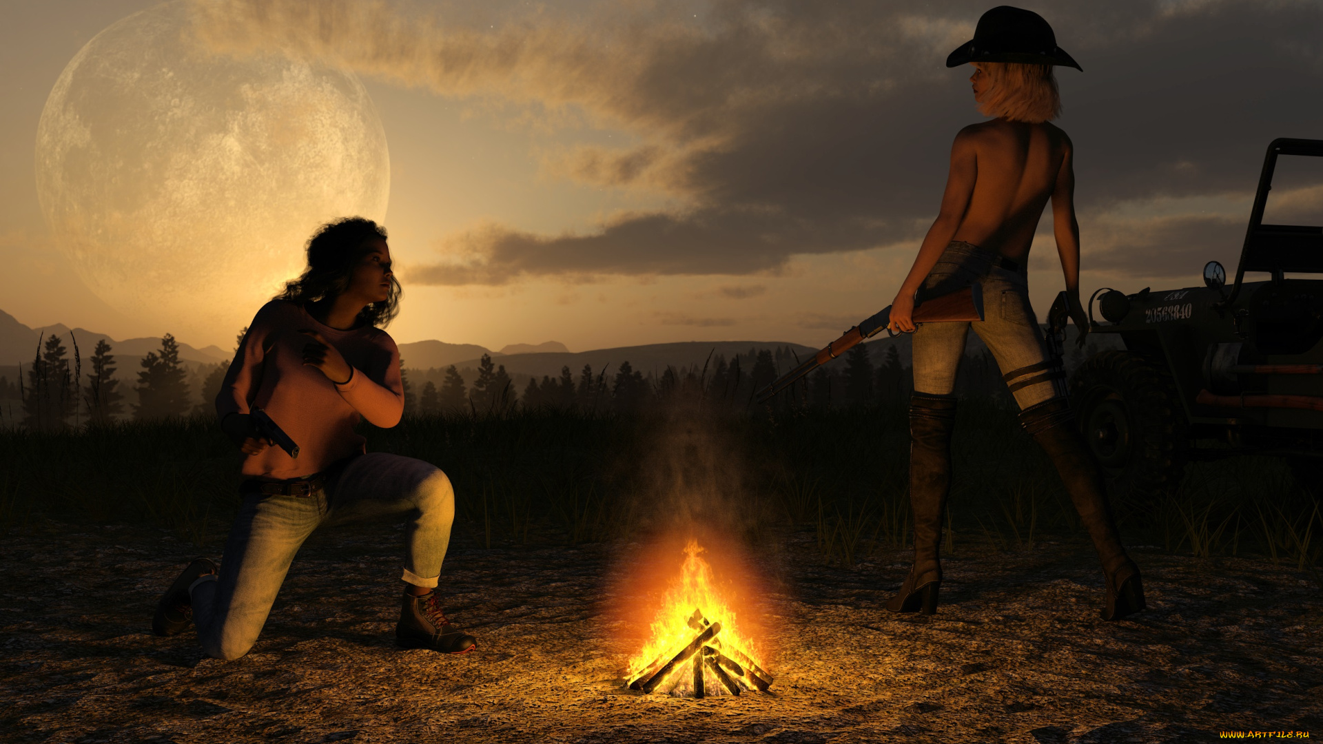 3д, графика, люди, , people, фон, взгляд, девушки