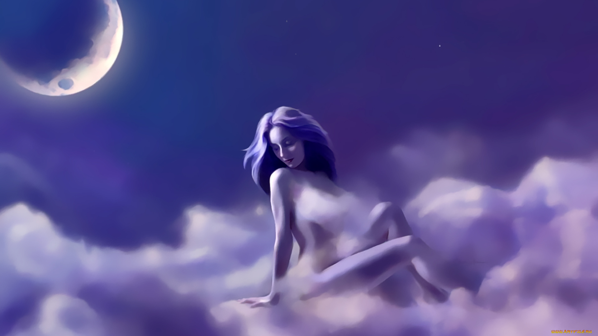 календари, фэнтези, 2019, calendar, девушка, облако