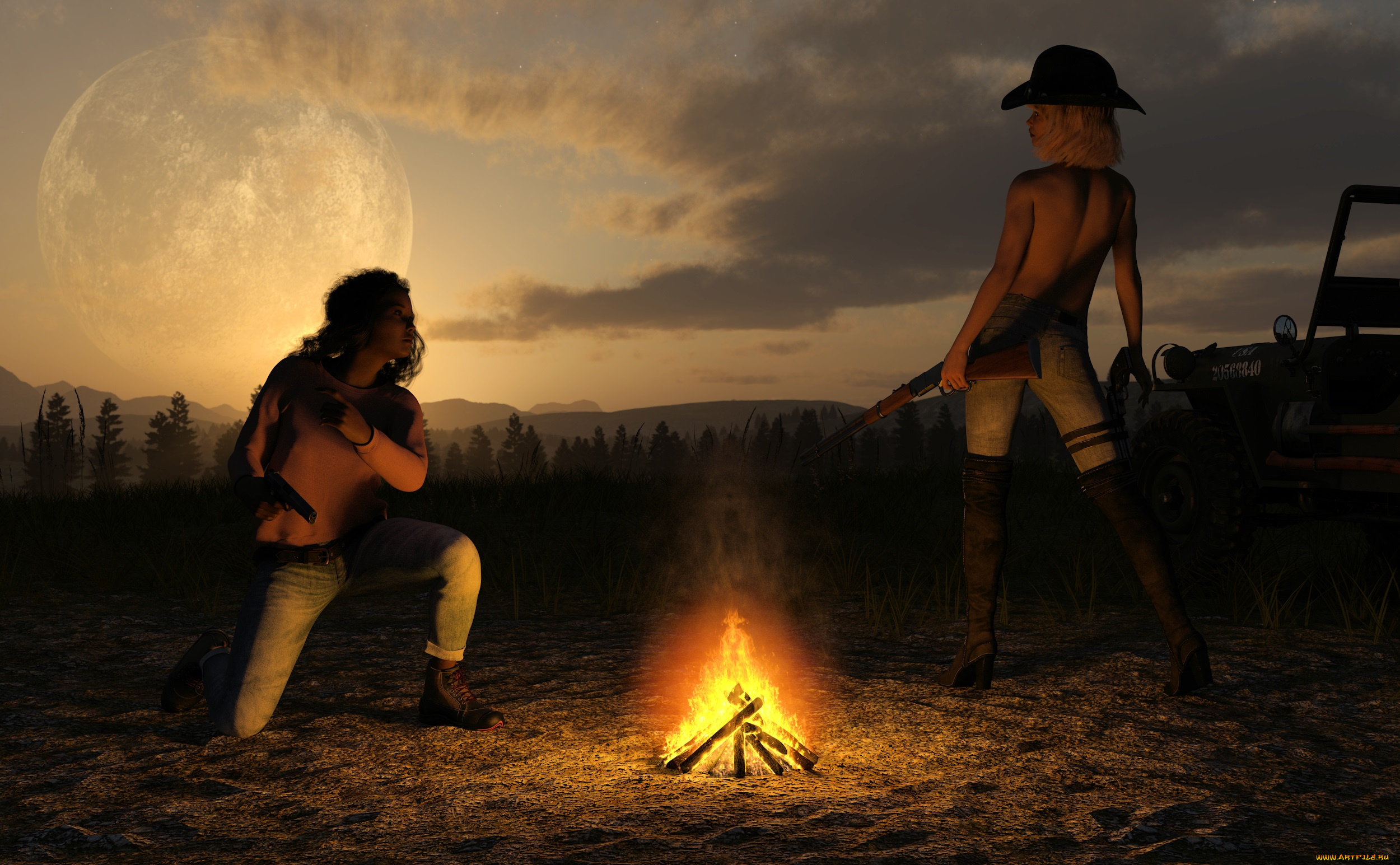 3д, графика, люди, , people, фон, взгляд, девушки