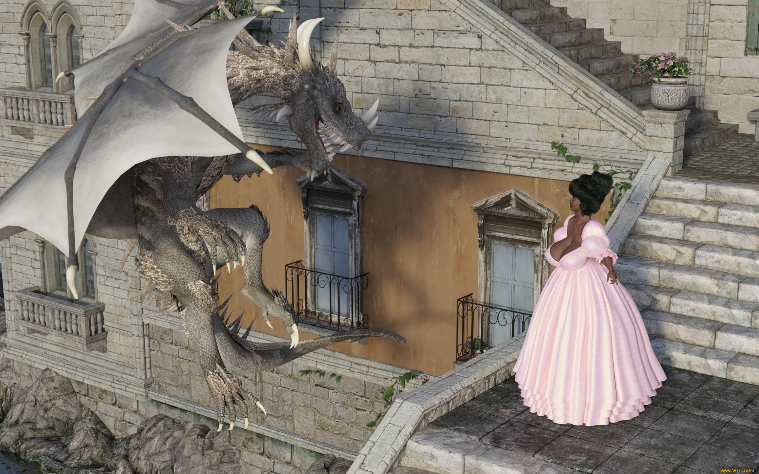 3д, графика, фантазия, , fantasy, фон, взгляд, девушка