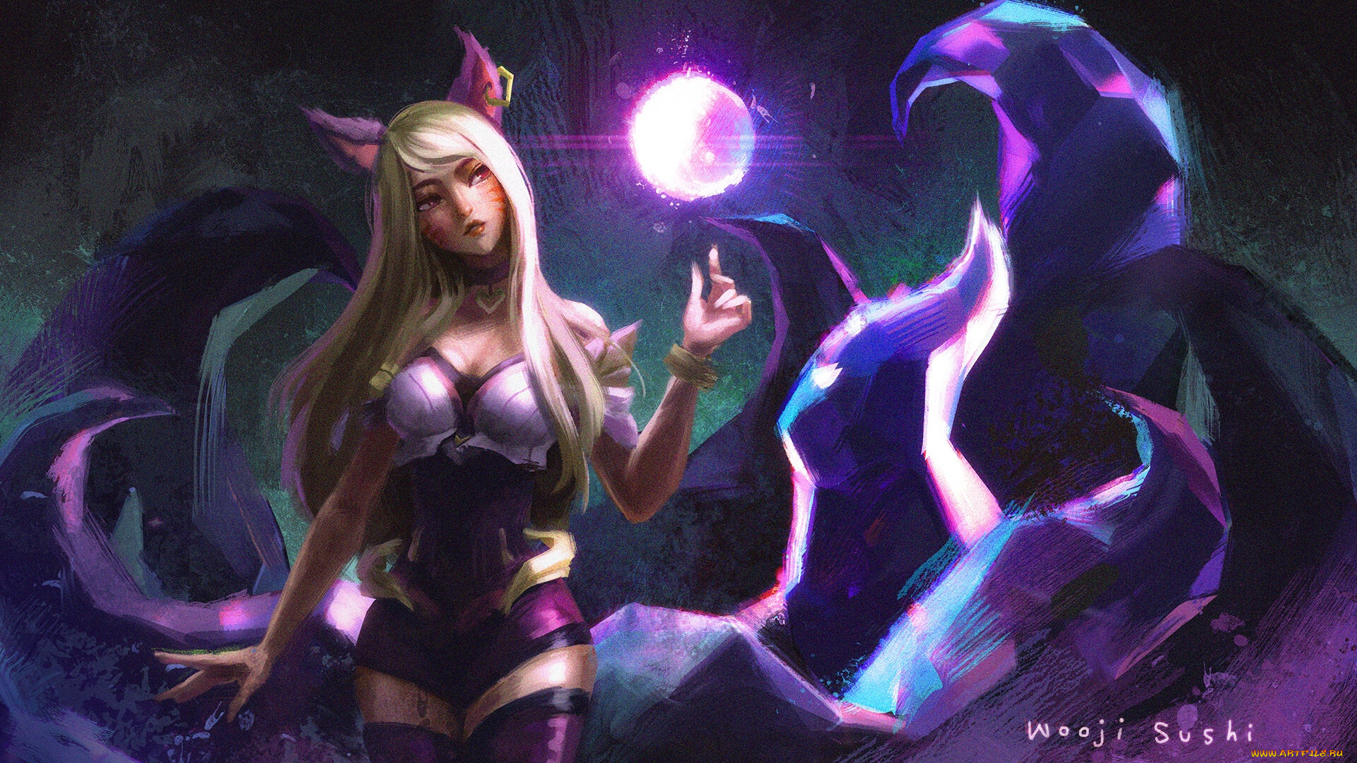 видео, игры, league, of, legends, ahri, магия