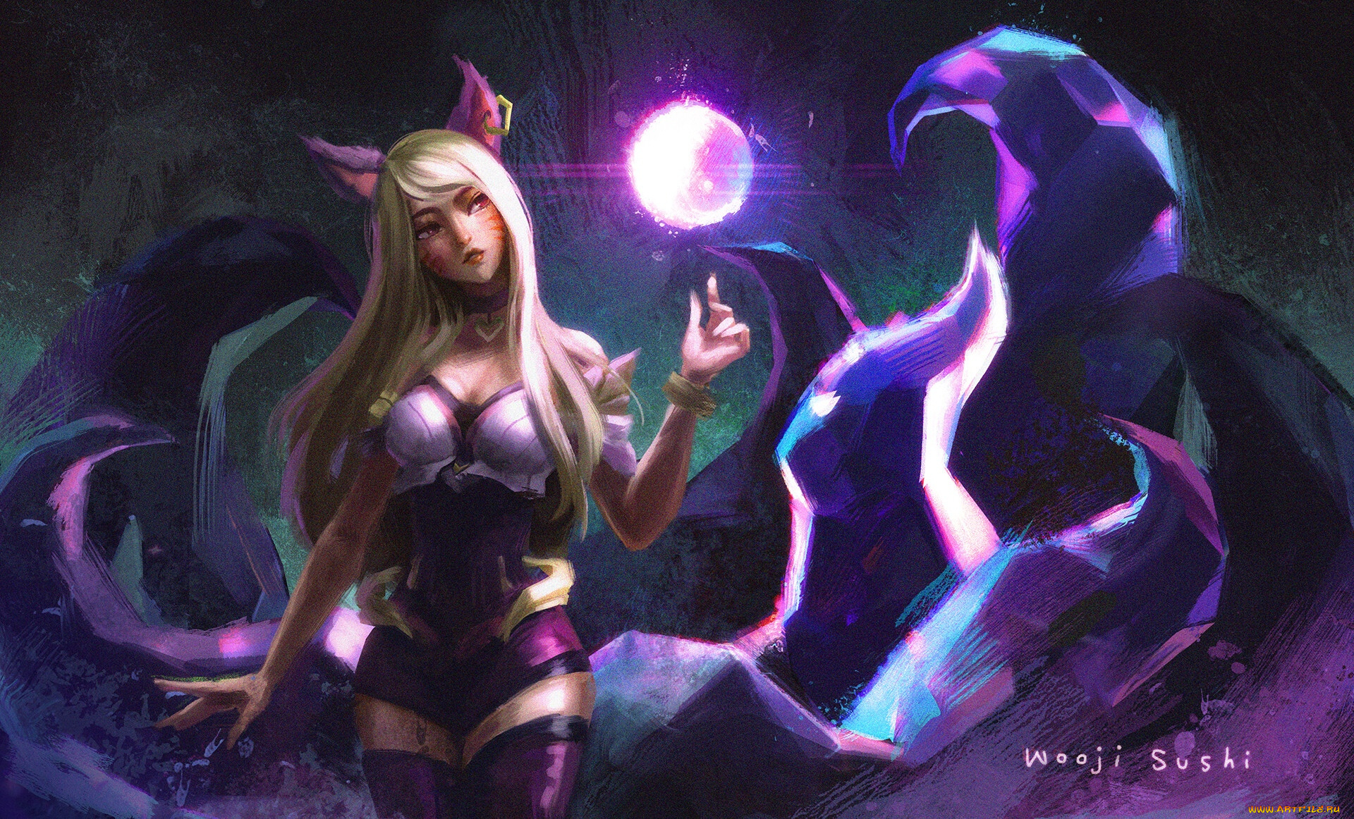 видео, игры, league, of, legends, ahri, магия