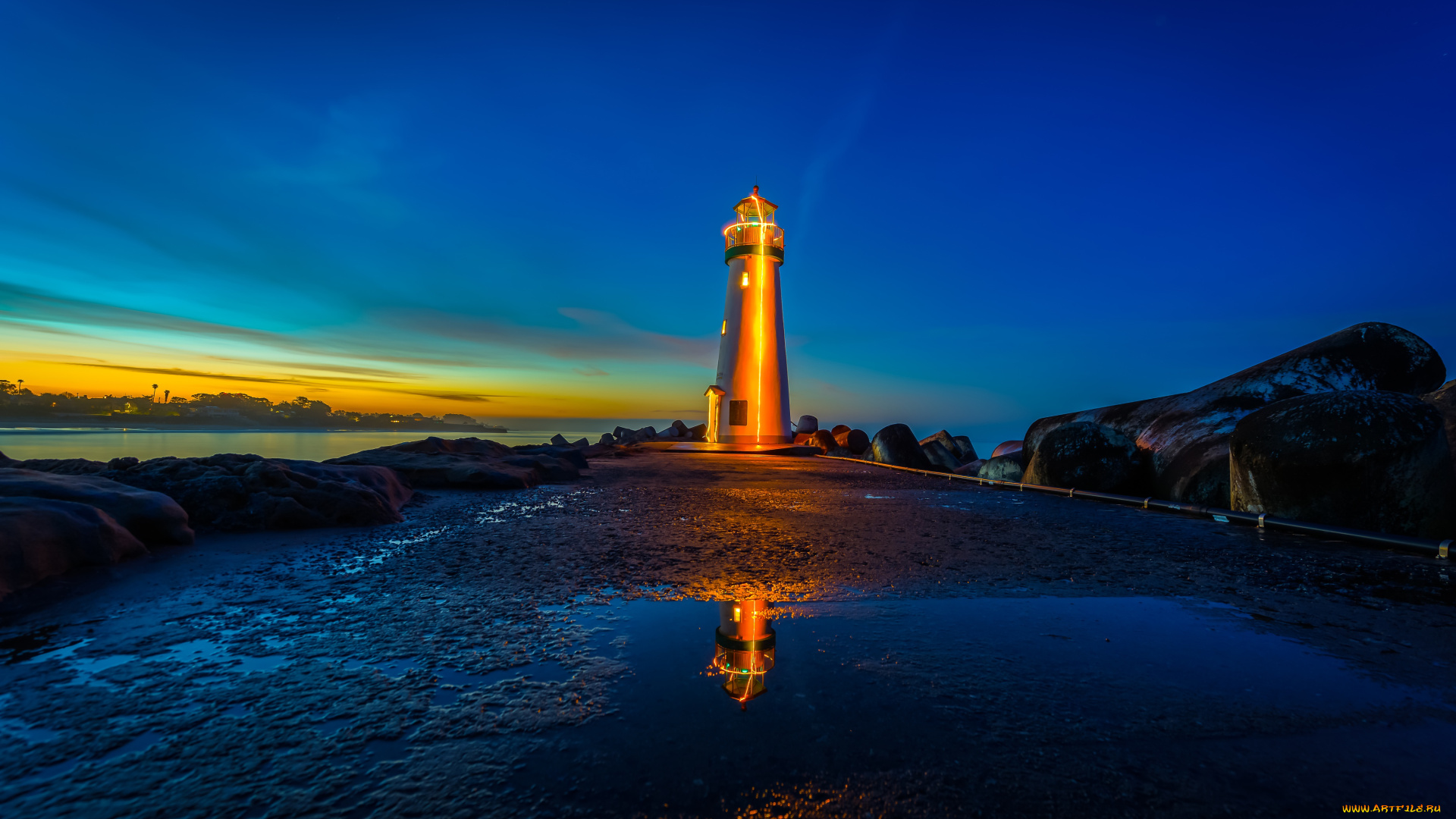 природа, маяки, маяк, рассвет, закат, cша, монтерей, бэй