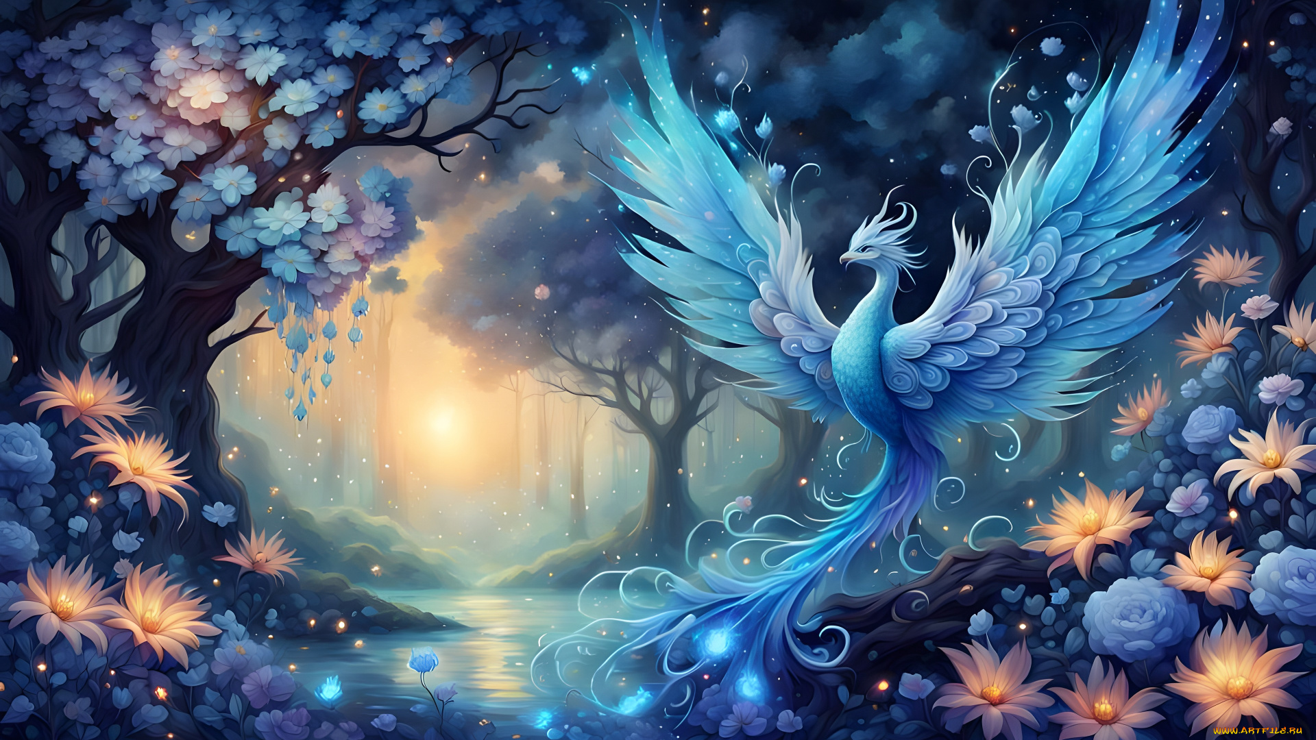 рисованное, животные, , сказочные, , мифические, птица