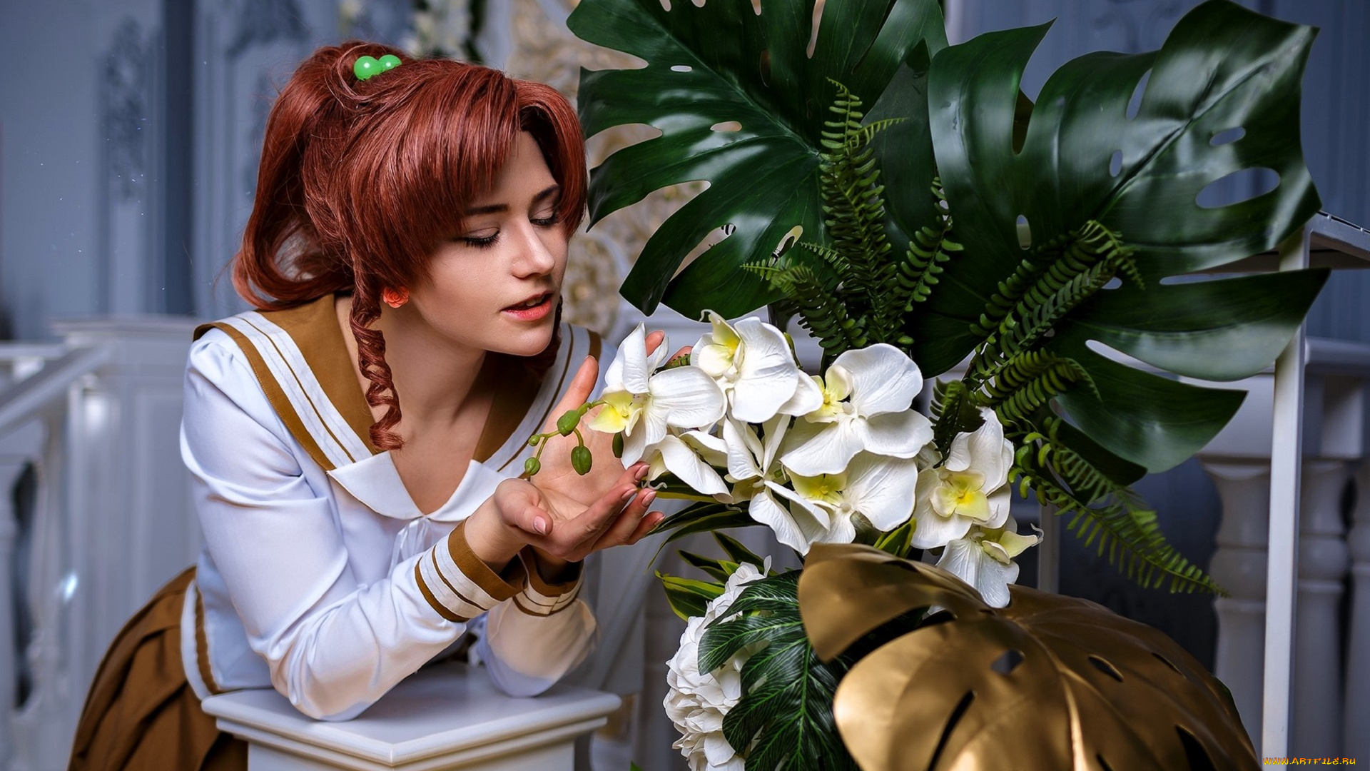 девушки, ира, сокол, образ, косплей, наряд, костюм, цветы