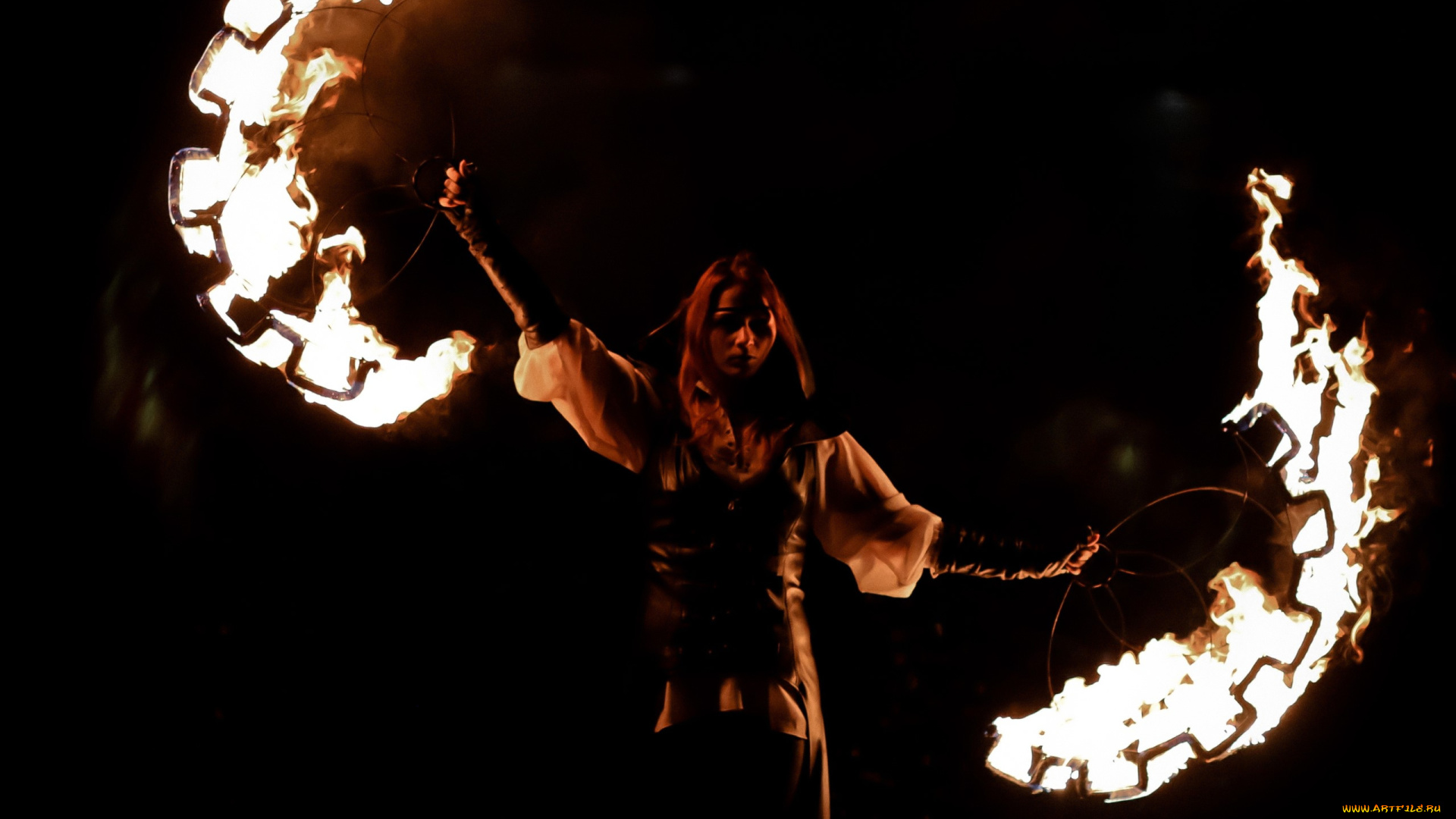 девушки, ира, сокол, рыжая, наряд, огонь