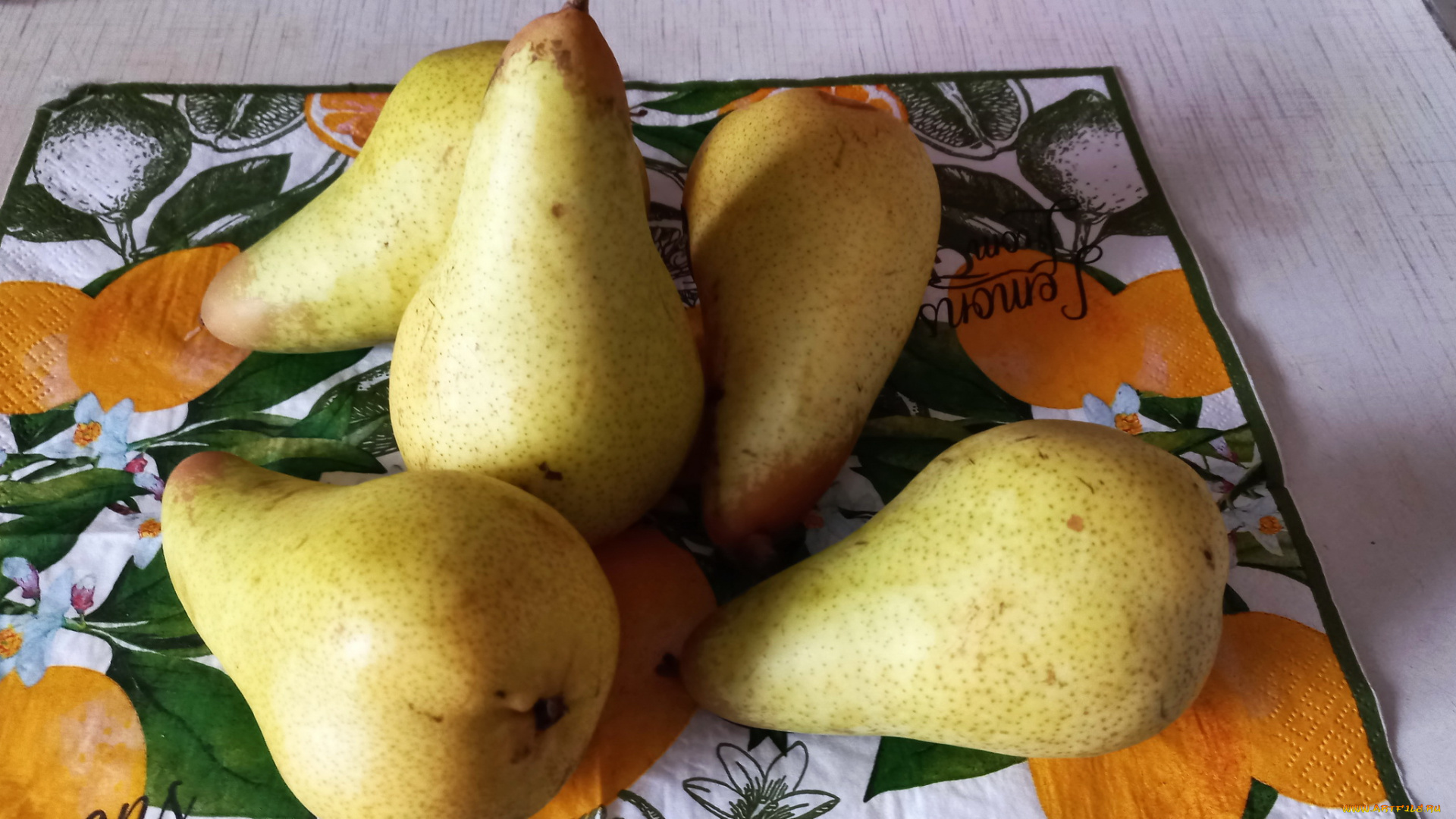 еда, груши, желтые, спелые