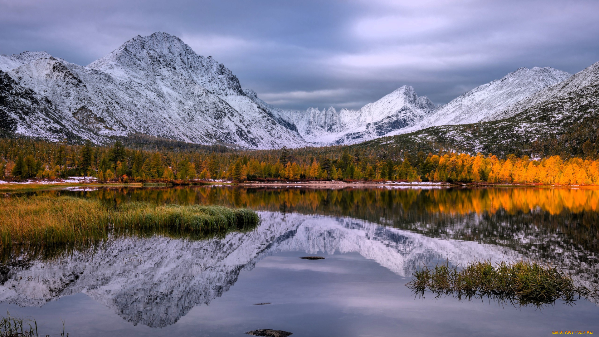 колыма, природа, реки, озера, горы, снег, лес, осень, озеро