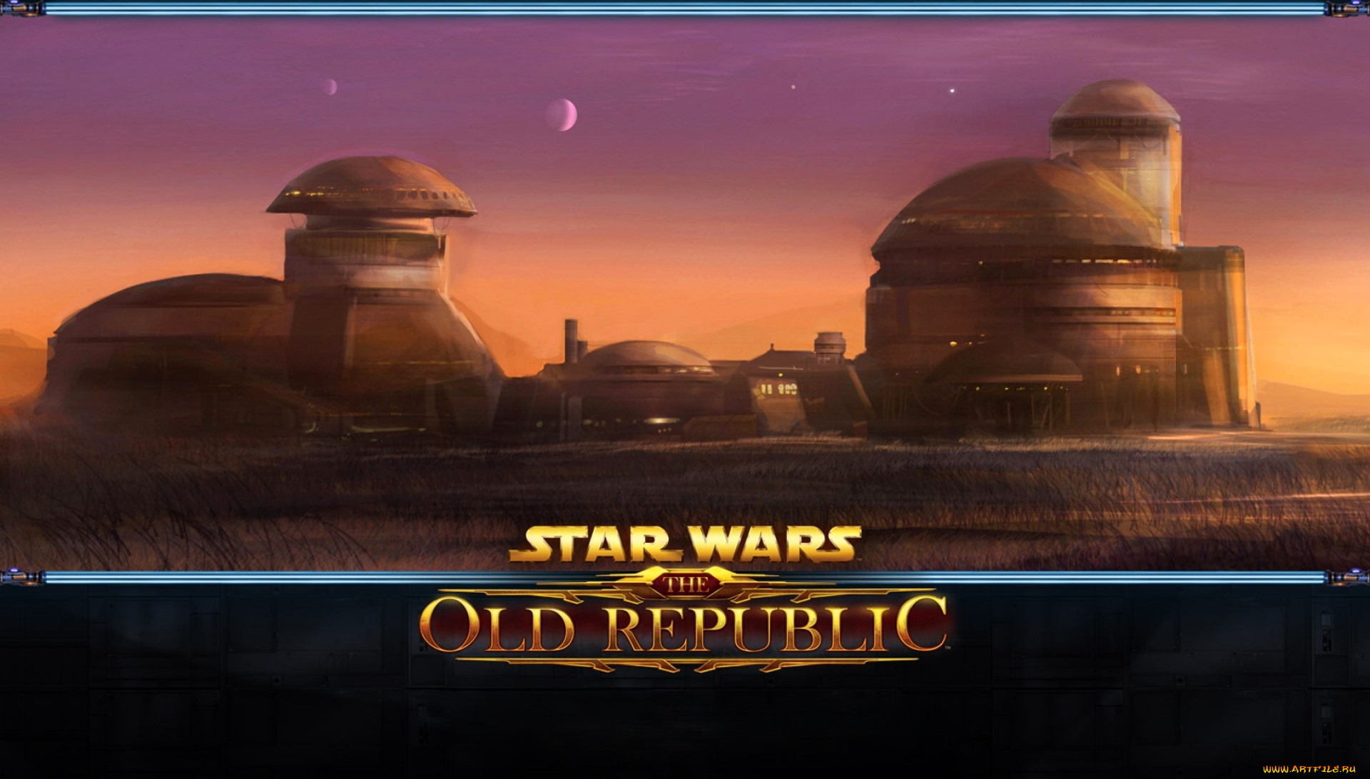 видео, игры, star, wars, , the, old, republic, город, здания, планеты, закат