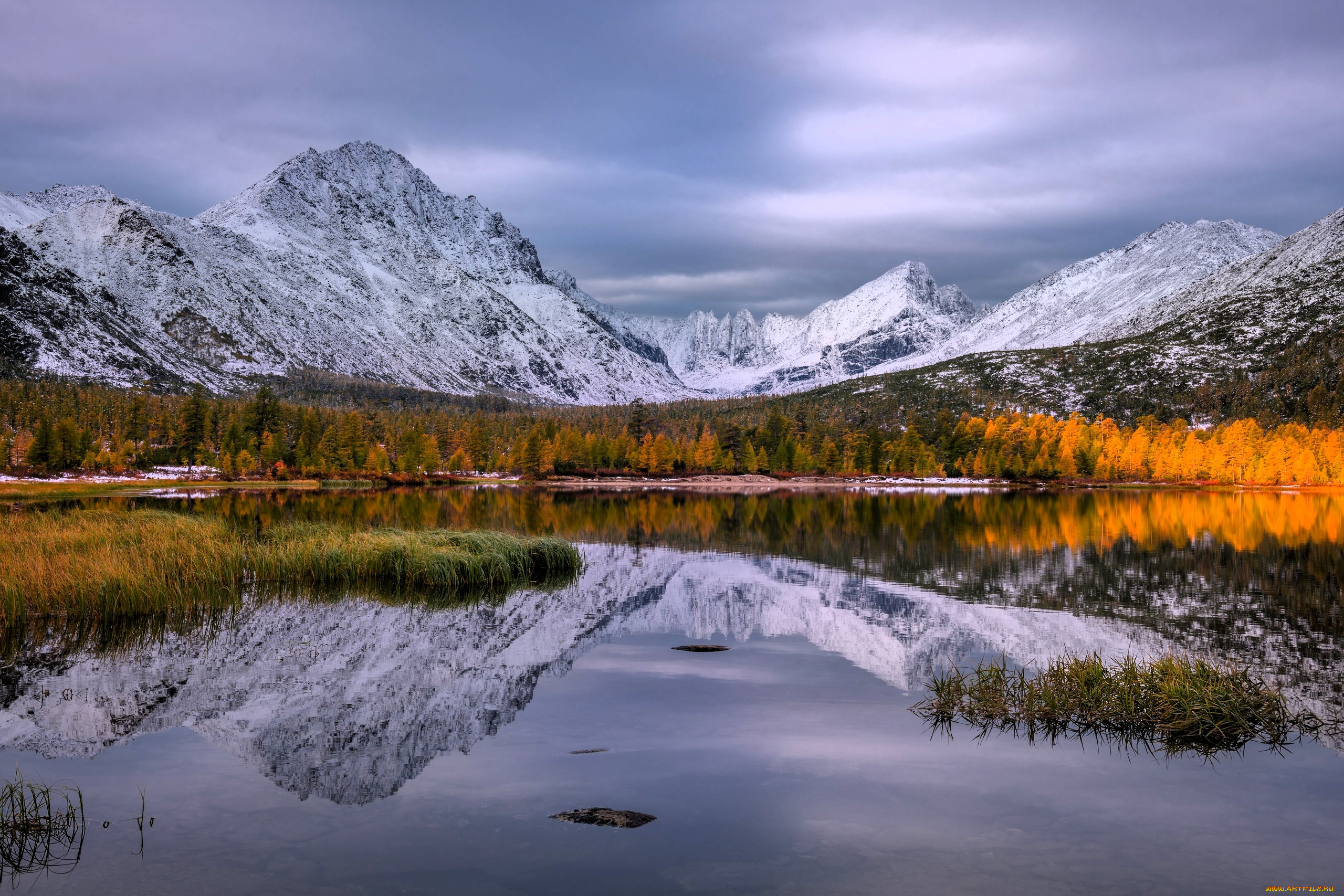 колыма, природа, реки, озера, горы, снег, лес, осень, озеро