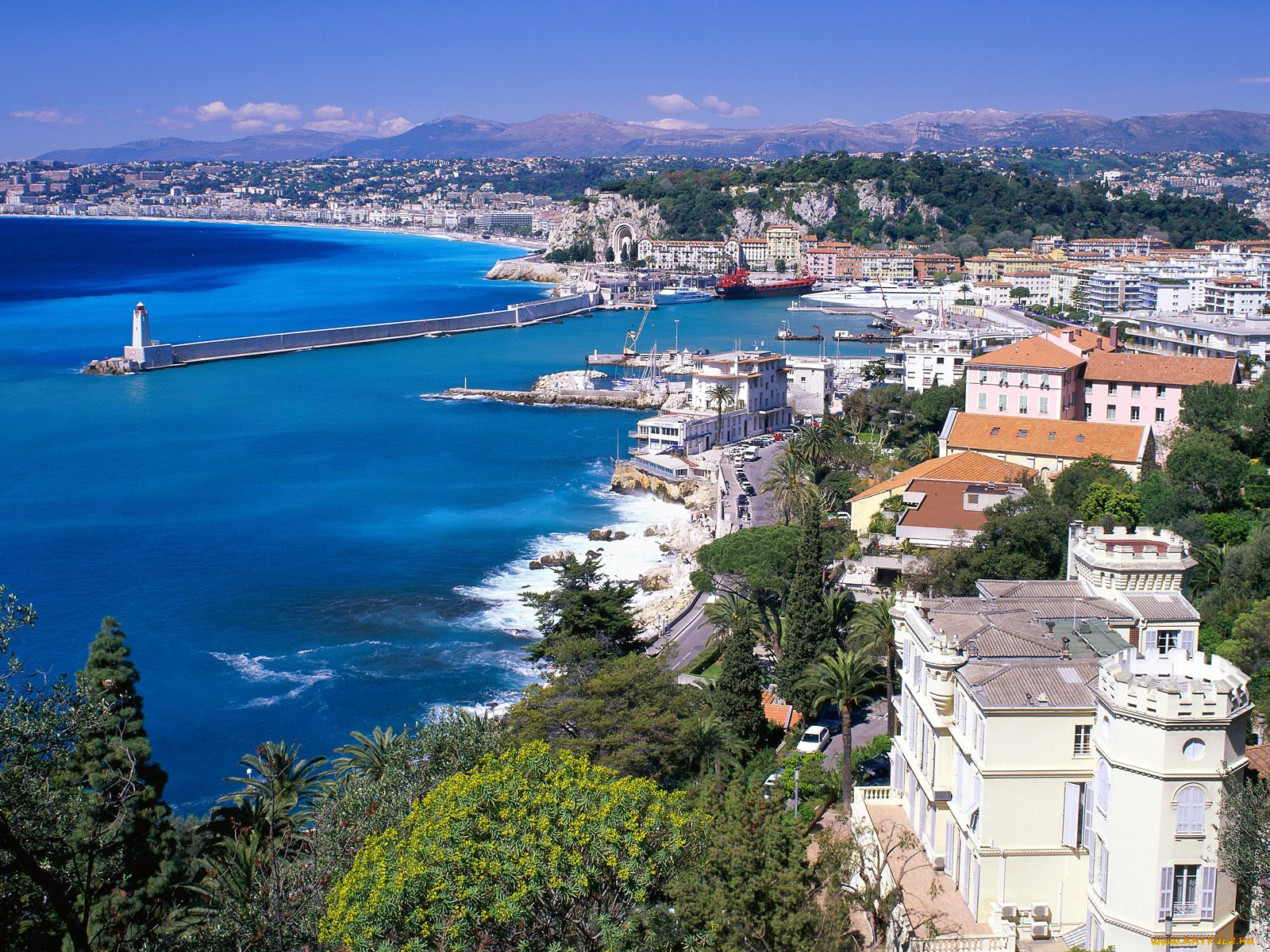 coastal, view, nice, france, города, пейзажи