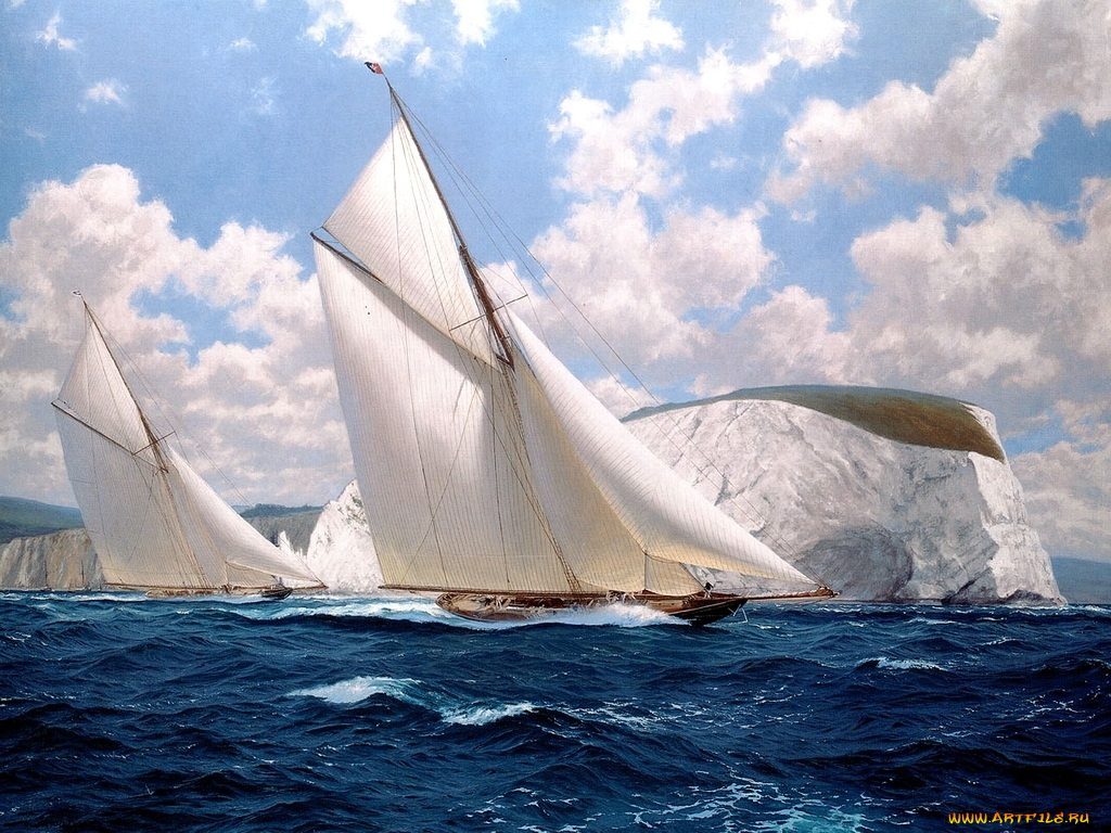 корабли, рисованные