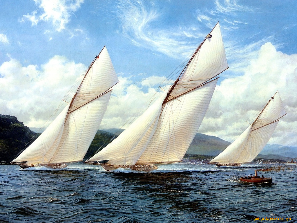 корабли, рисованные