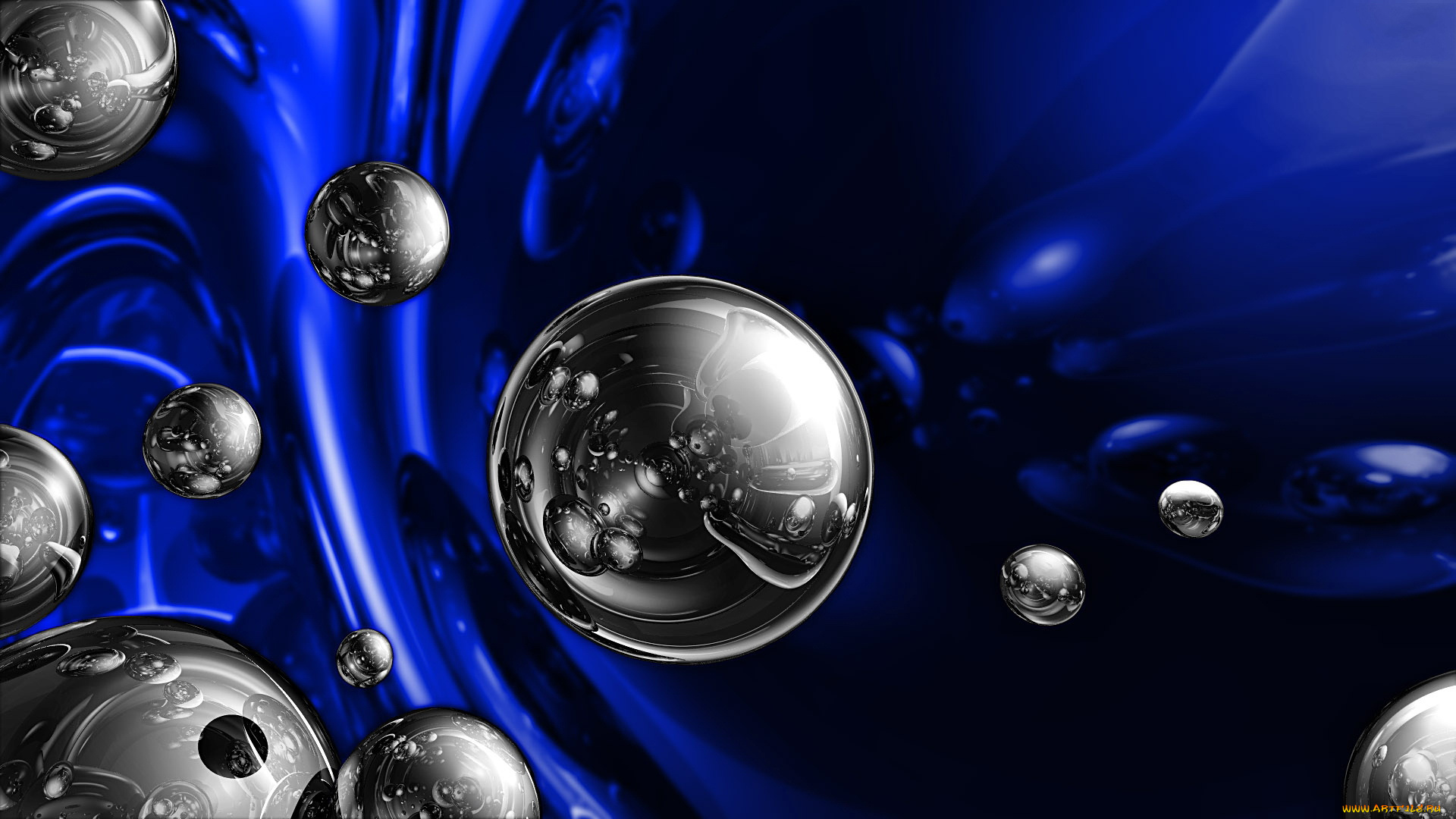 3д, графика, шары, голубой