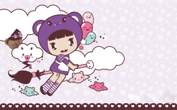 Картинка векторная графика девочка сердечки