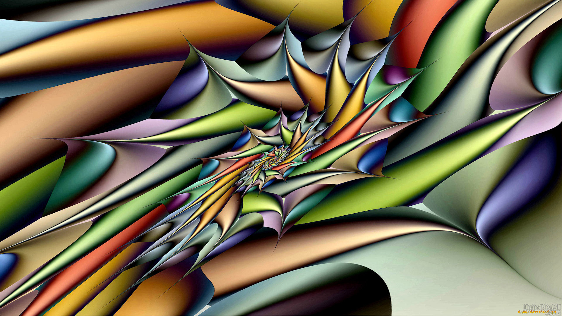 3д, графика, fractal, фракталы, фон, цвета