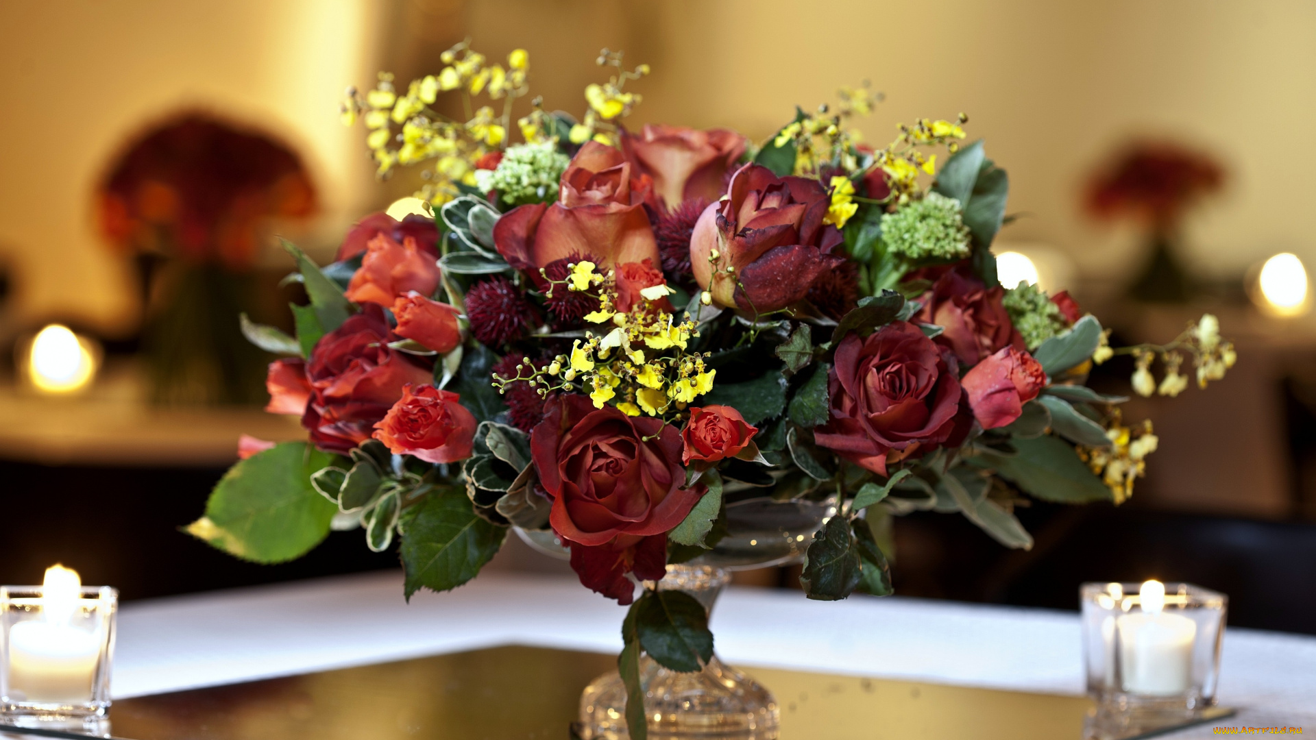 цветы, букеты, композиции, розы, орхидеи