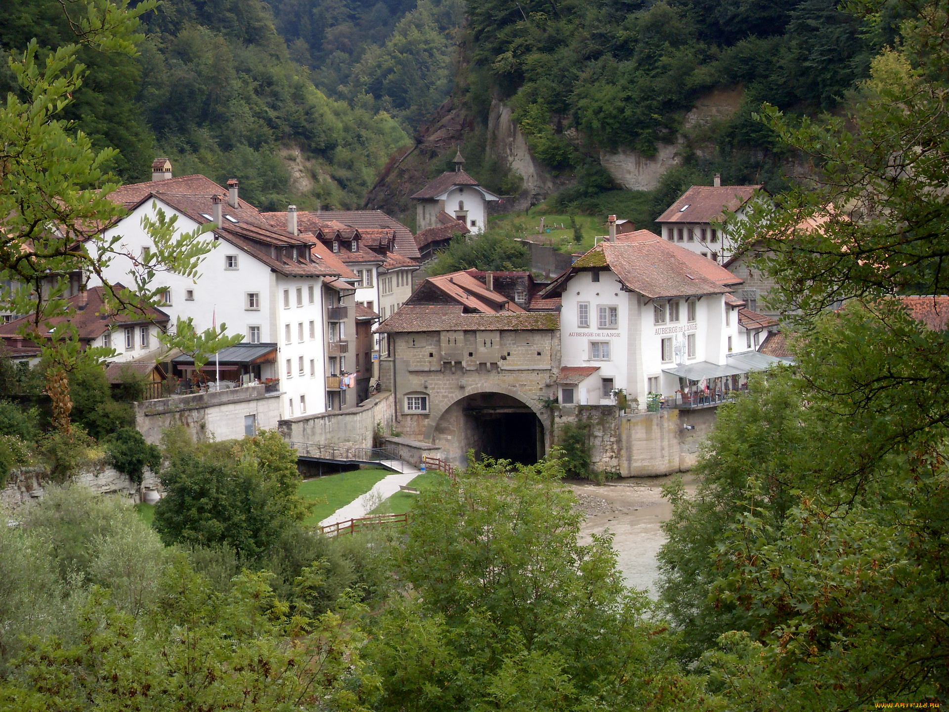 fribourg, switzerland, города, улицы, площади, набережные, горы, дома, тунель