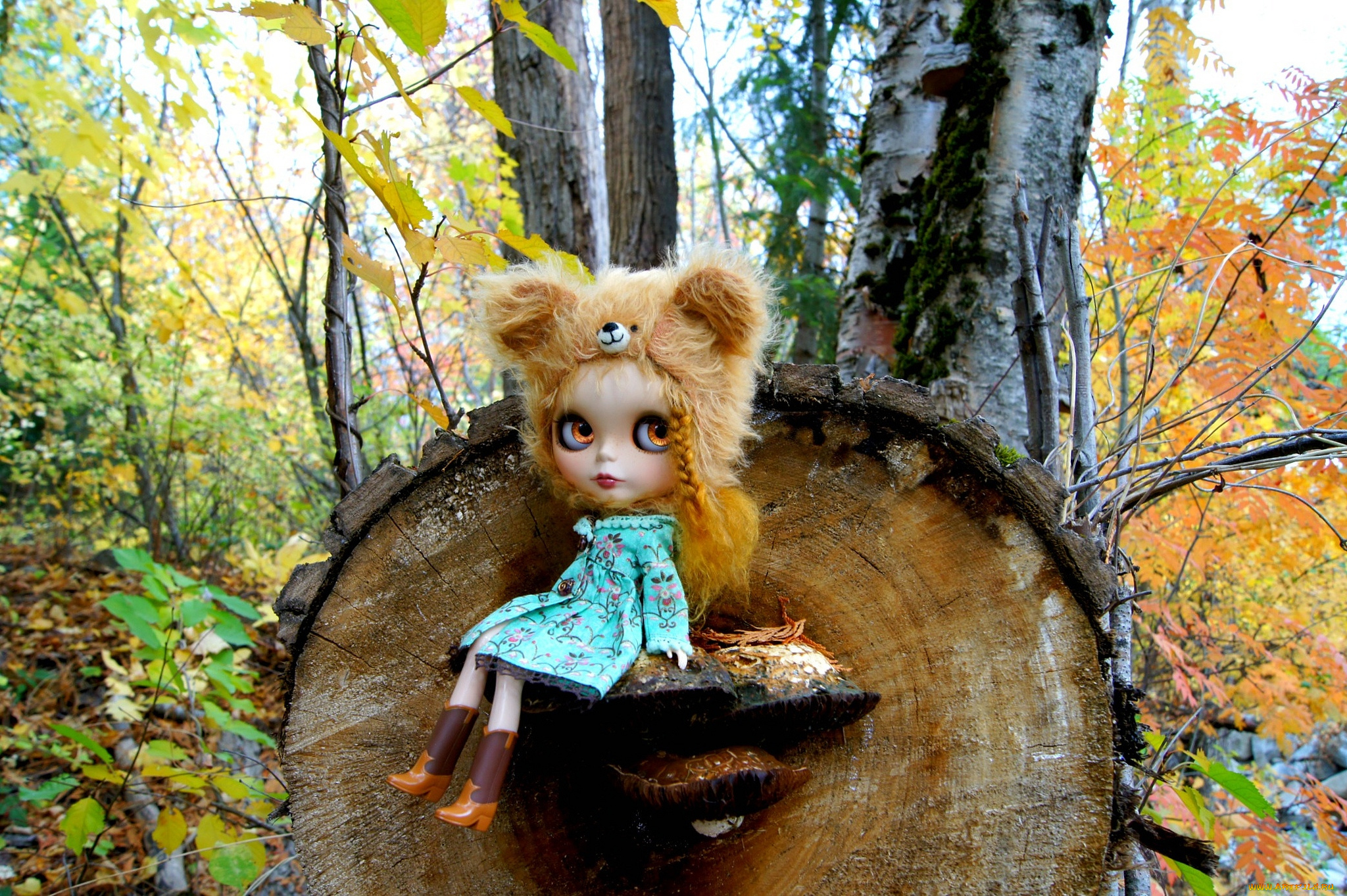 разное, игрушки, кукла, дерево, шапка