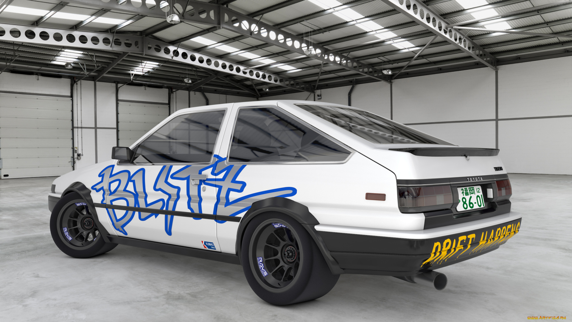 автомобили, 3д, trueno, toyota