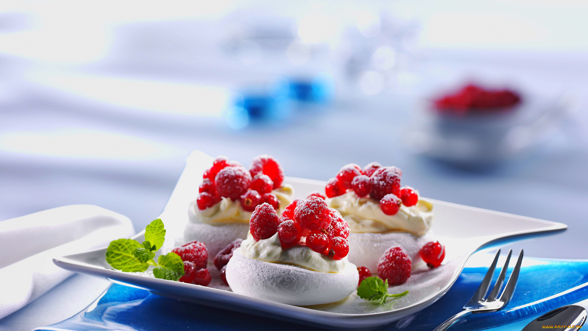 еда, мороженое, десерты, десерт, малина, мята