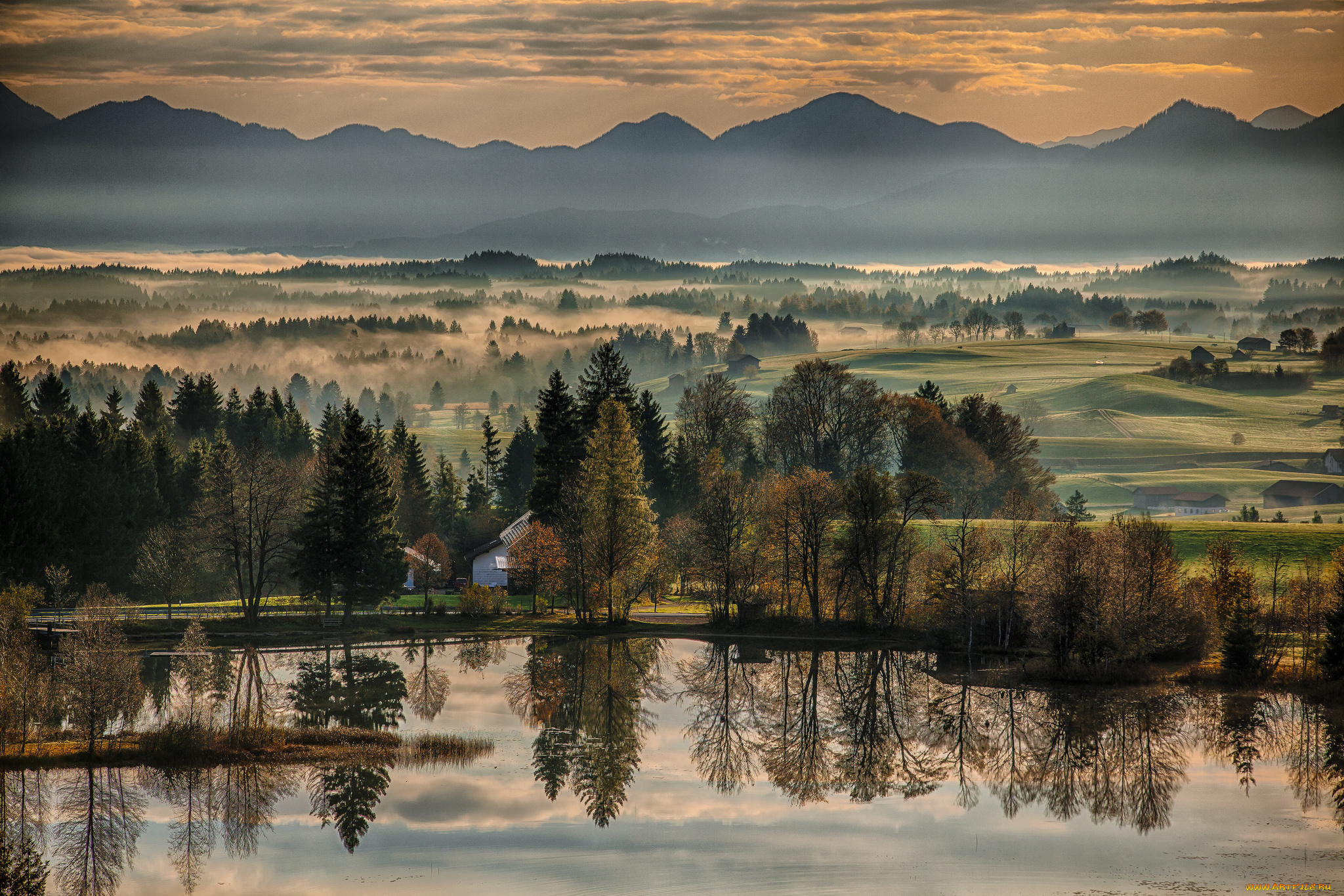 wildsteig, bavaria, germany, природа, реки, озера, вильдштайг, отражение, рассвет, осень, германия, бавария, утро, река, пейзаж, горы, деревья