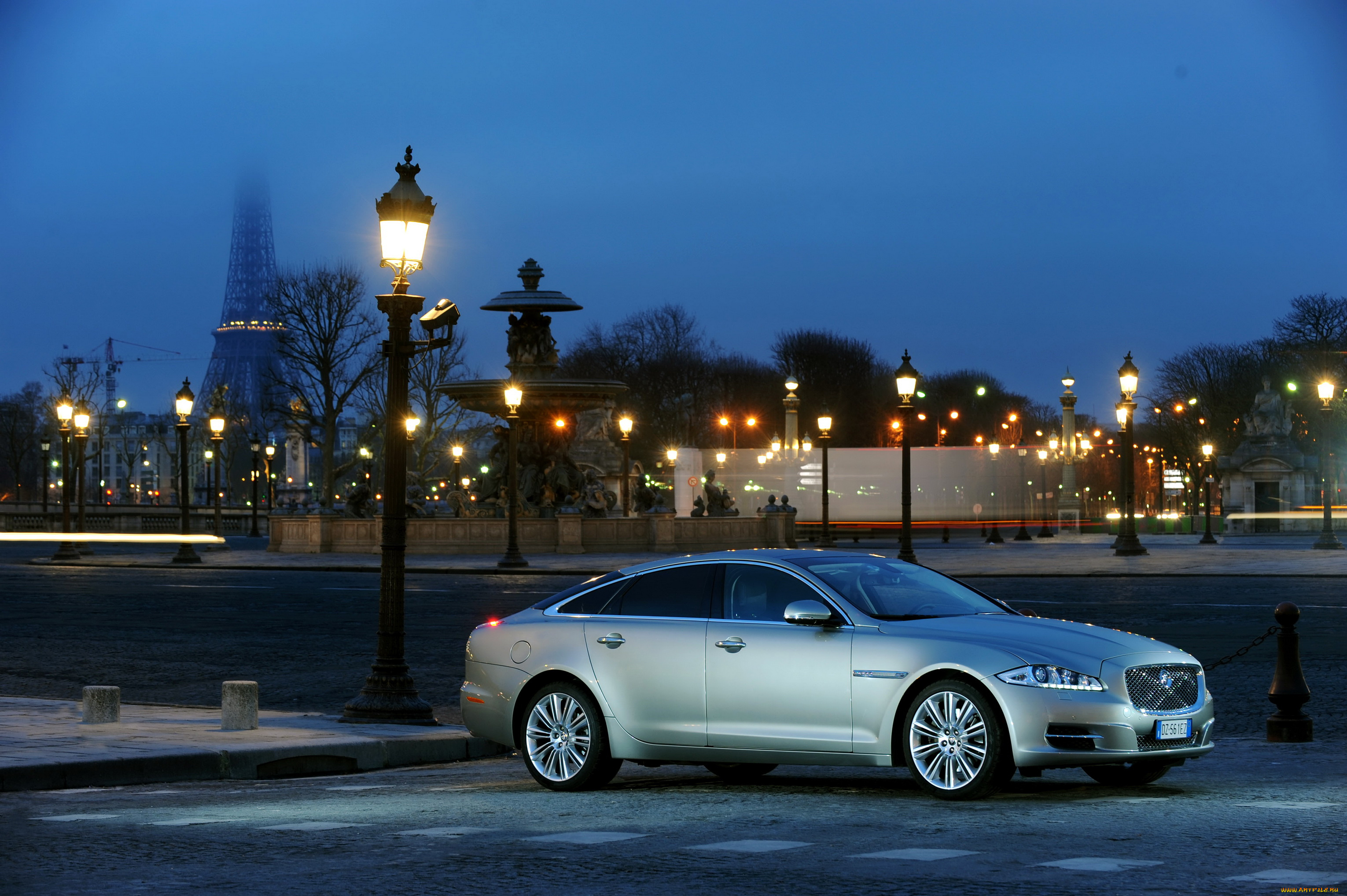 2010, jaguar, xj, автомобили, город, огни, ночь