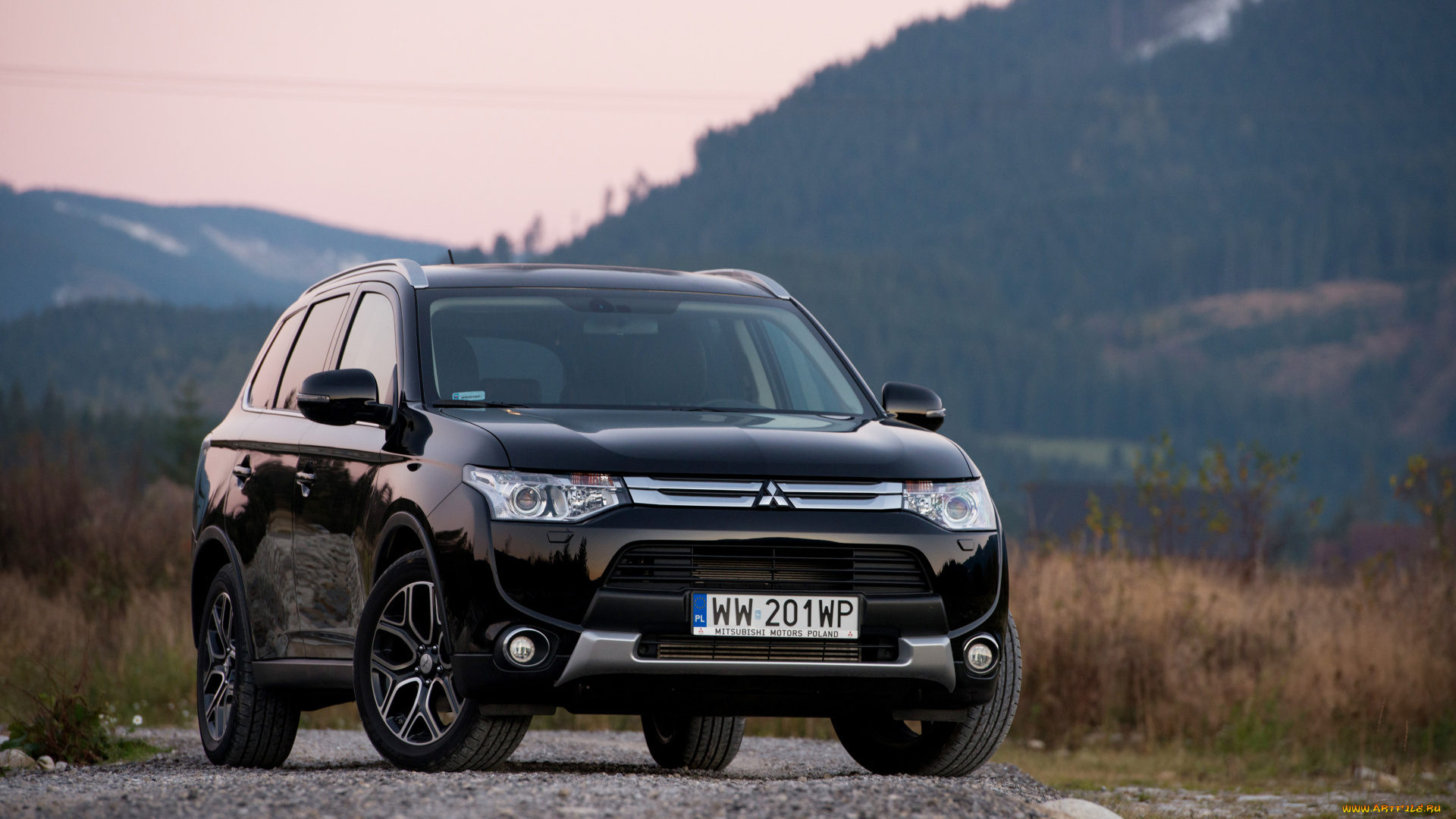 автомобили, mitsubishi, outlander, темный, fisсher, 2014г