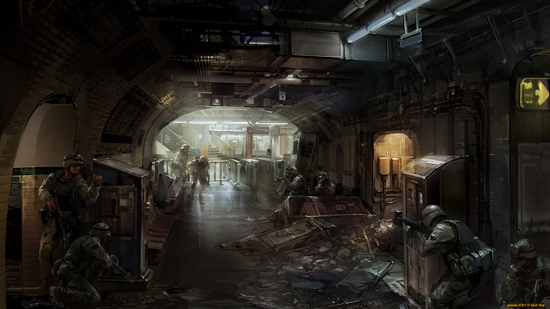 фэнтези, люди, иной, мир, спецназ, солдаты, метро