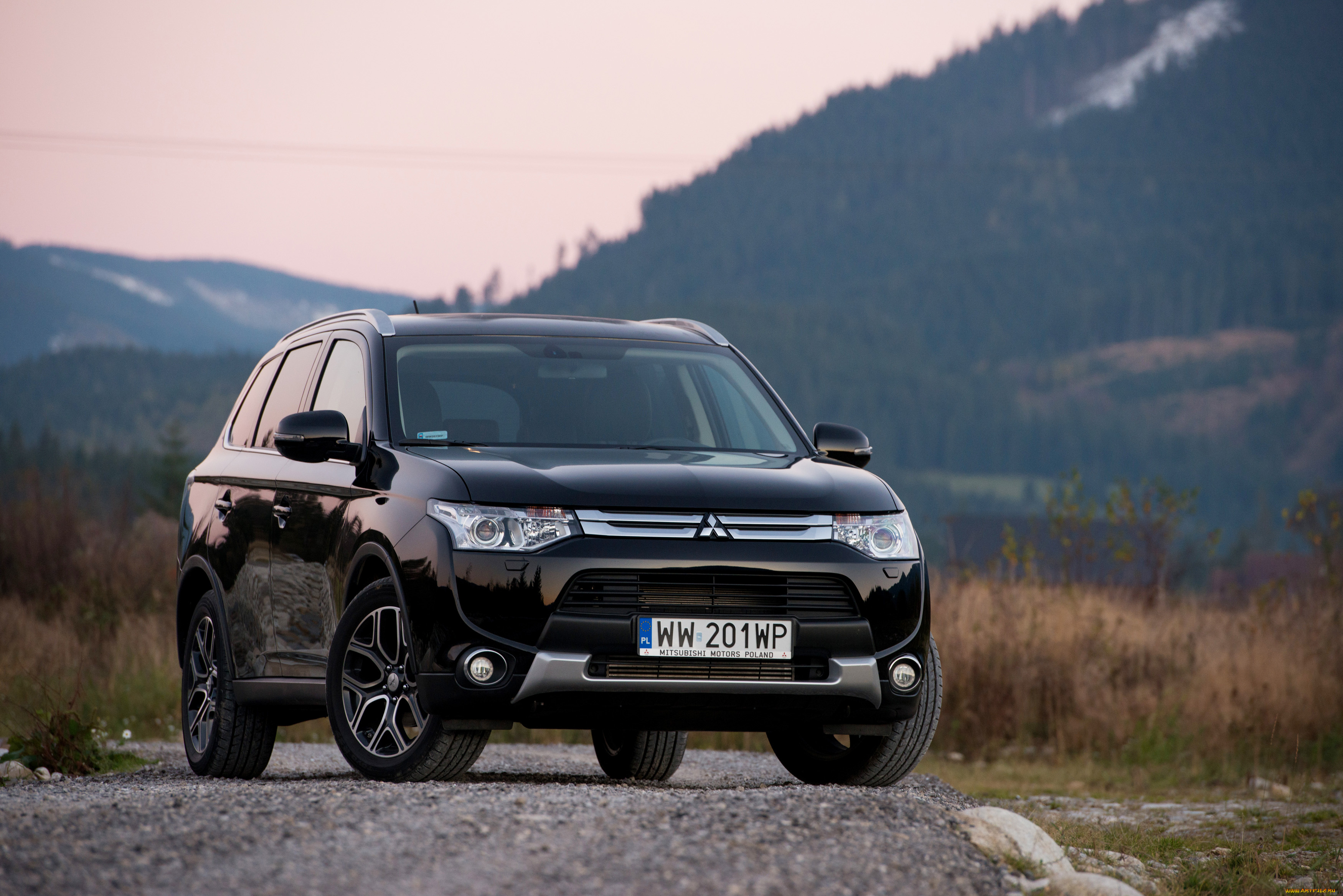 автомобили, mitsubishi, outlander, темный, fisсher, 2014г