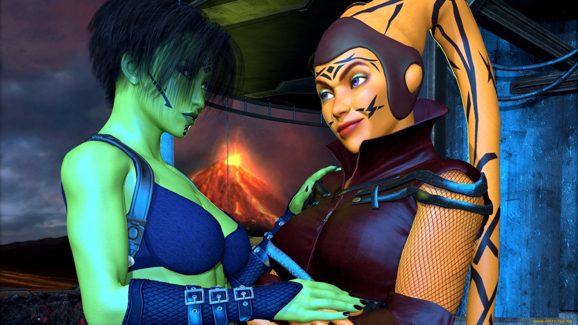 3д, графика, существа, , creatures, фон, взгляд, халки