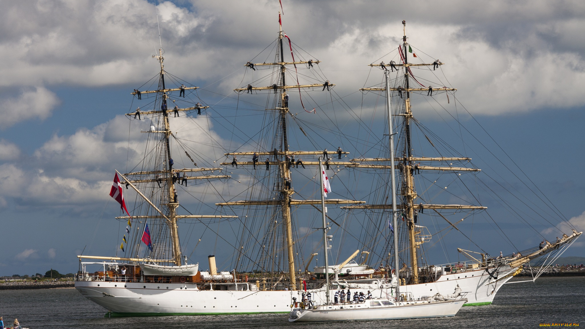 корабли, парусники, мачты, море