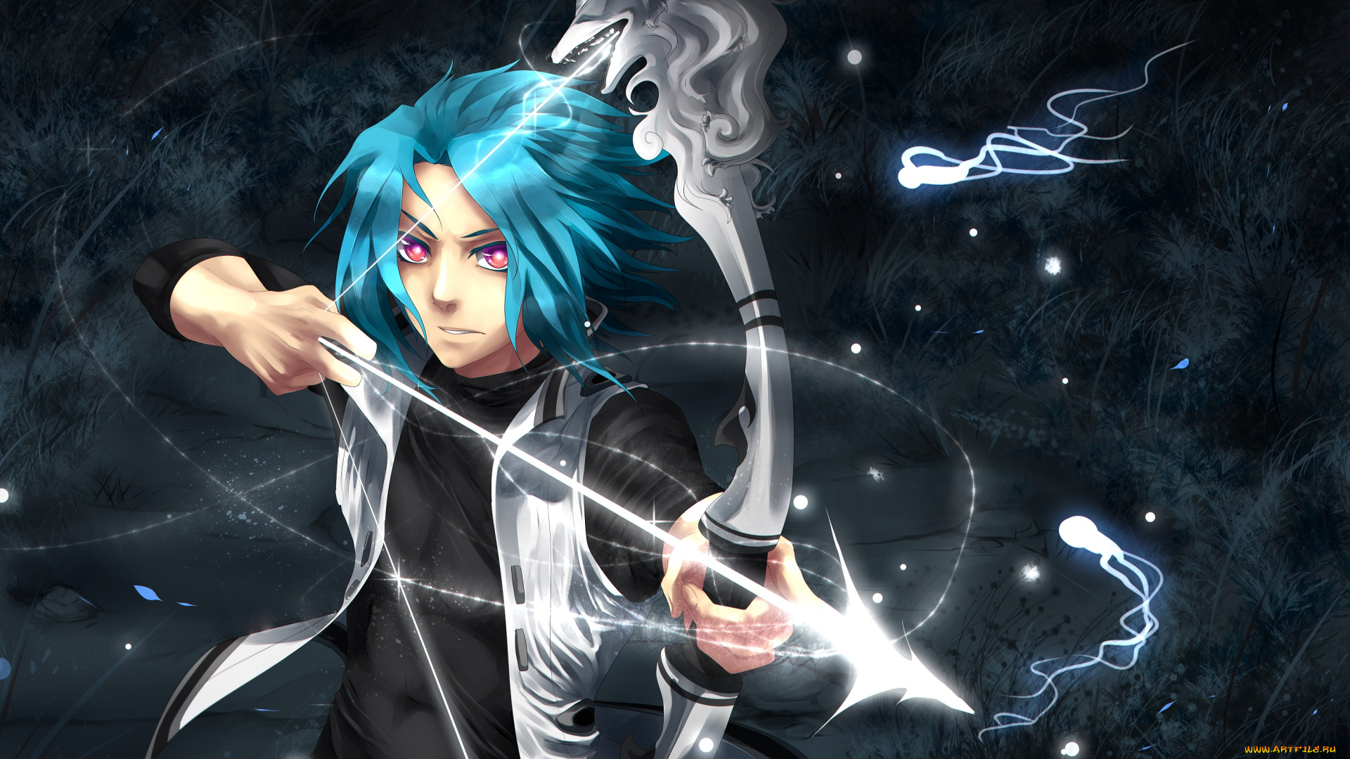 разное, арты, стрела, парень, арт, лук, аниме