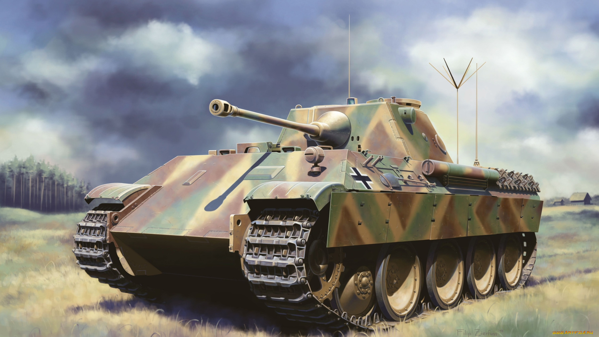 рисованное, армия, танк