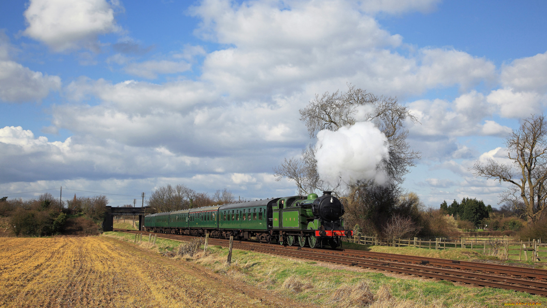 техника, паровозы, дорога, железная, паровоз, рельсы