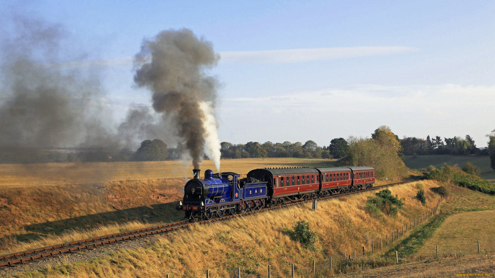 техника, паровозы, дорога, железная, паровоз, рельсы