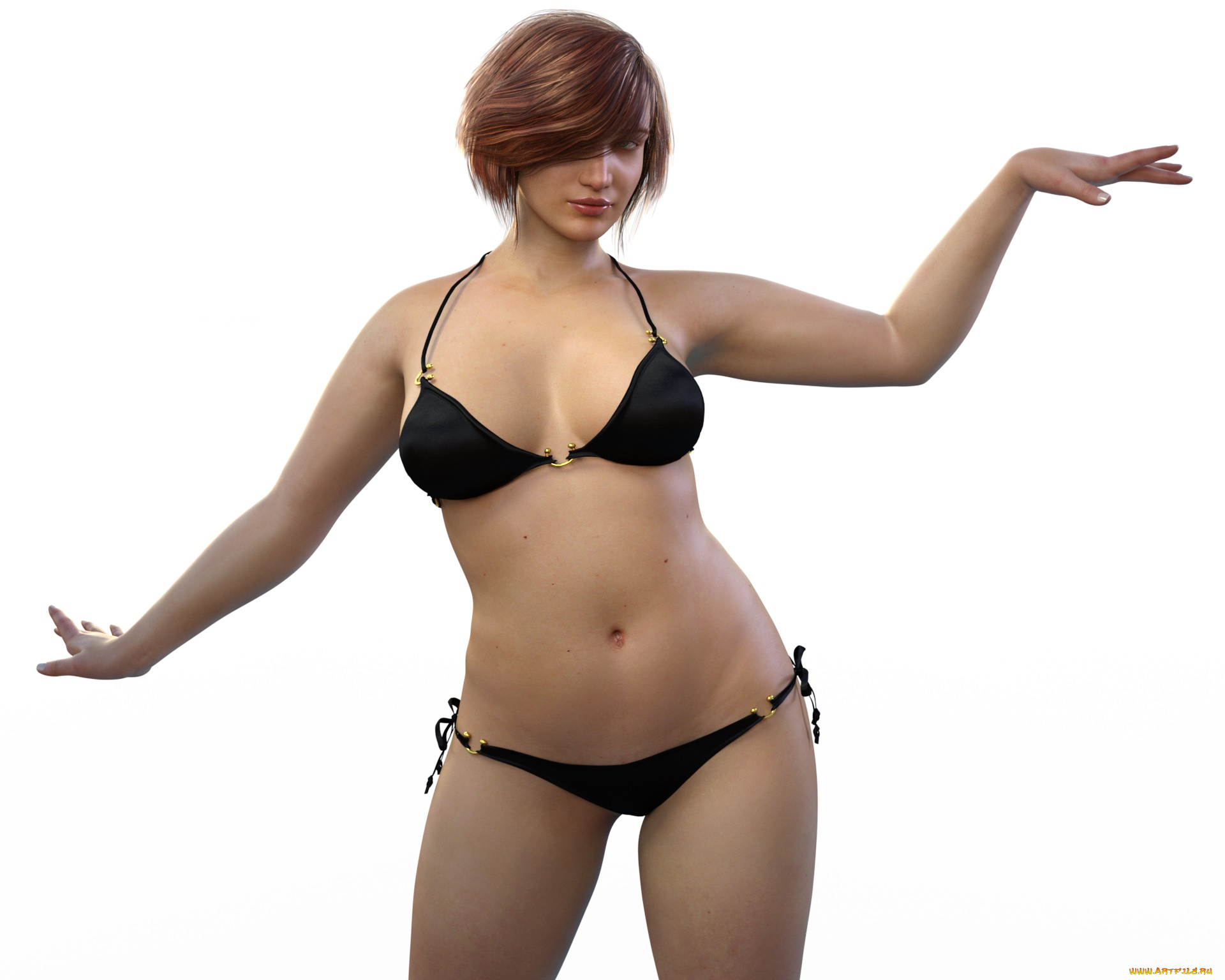 3д, графика, люди, , people, девушка, взгляд, фон, купальник