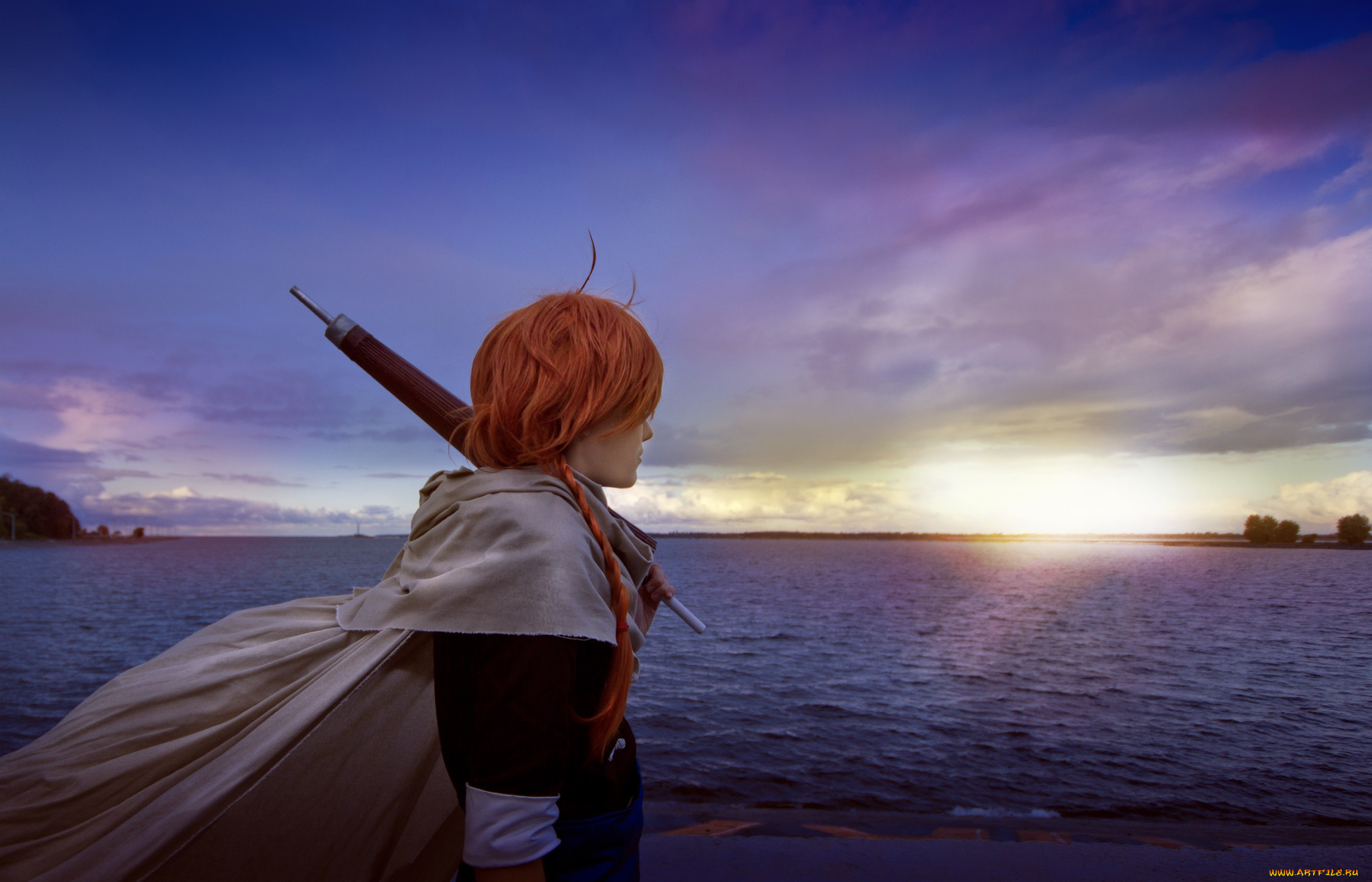 разное, cosplay, , косплей, арт, парень, аниме, закат