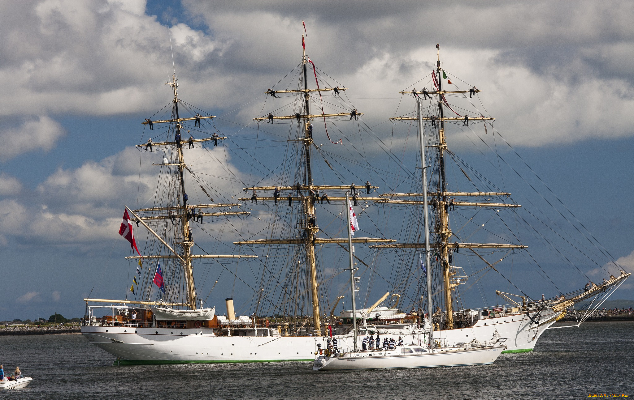 корабли, парусники, мачты, море