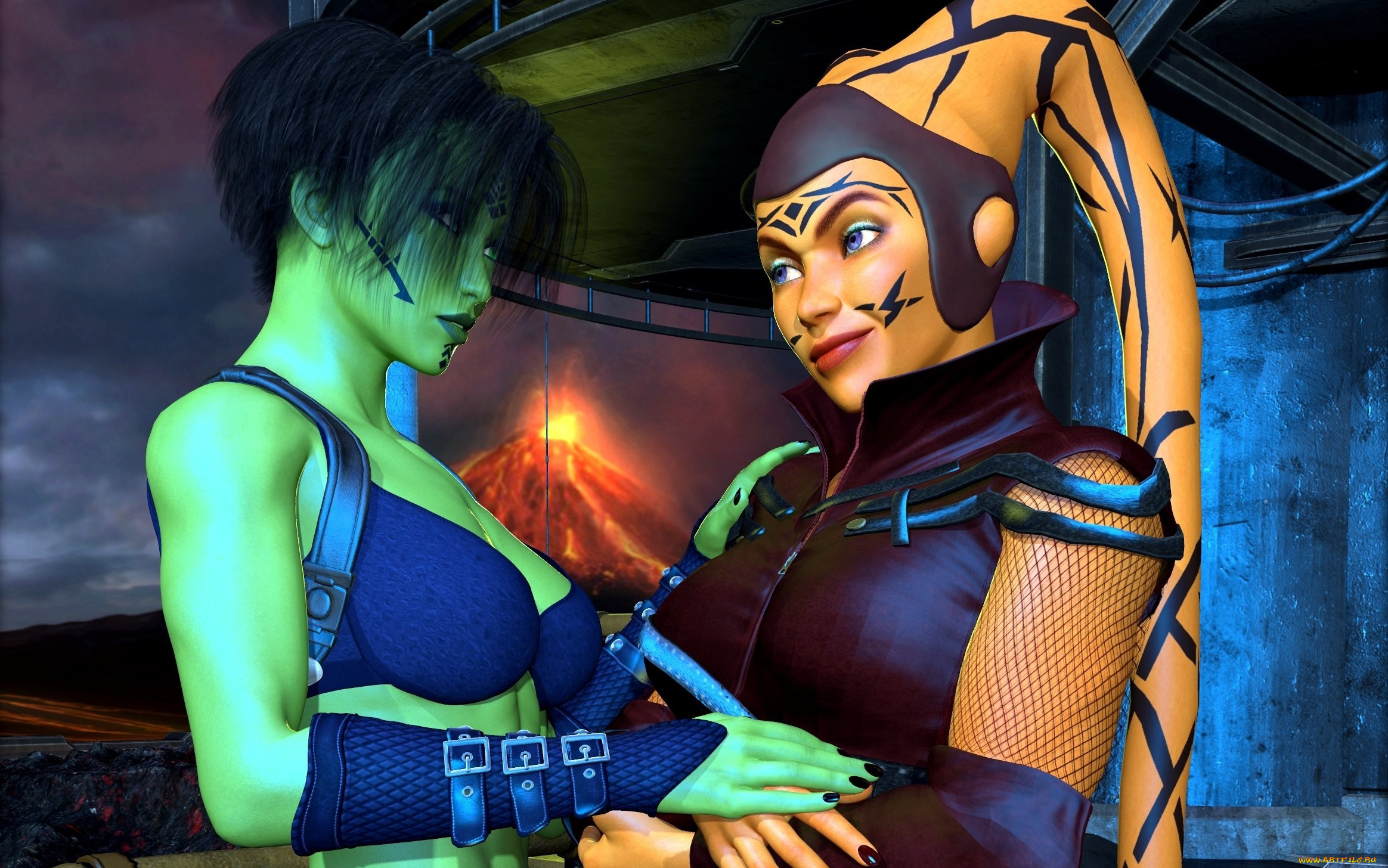 3д, графика, существа, , creatures, фон, взгляд, халки