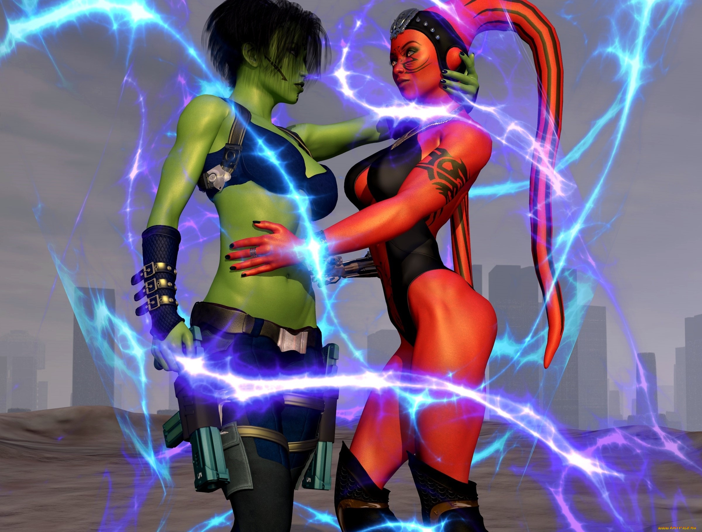 3д, графика, существа, , creatures, фон, взгляд, халки, оружие