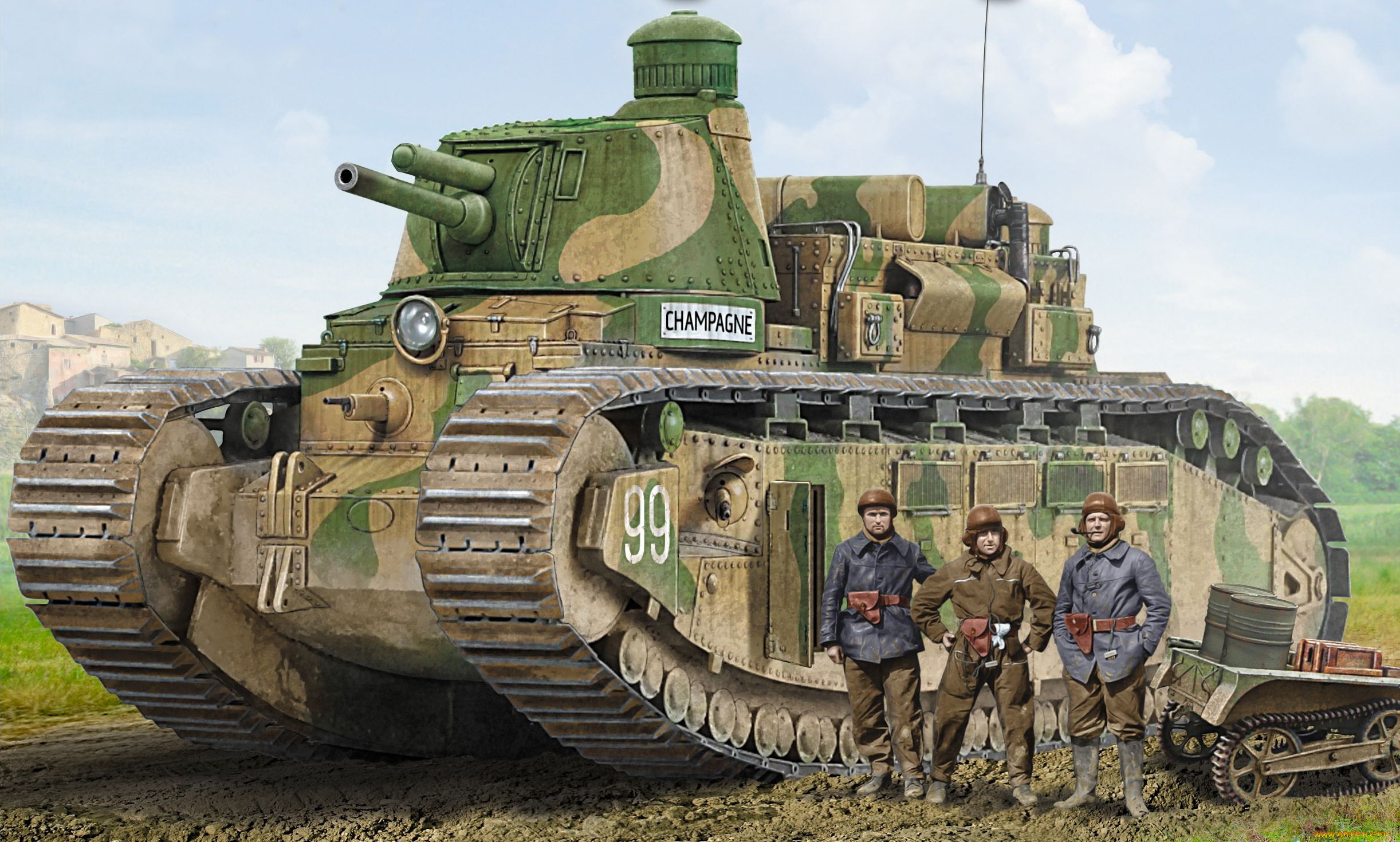 рисованное, армия, танк