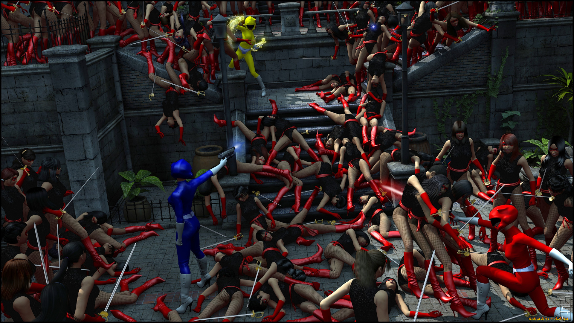 3д, графика, фантазия, , fantasy, девушки, фон, взгляд