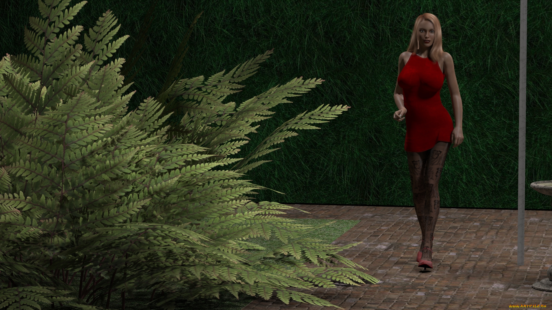 3д, графика, фантазия, , fantasy, фон, взгляд, девушка