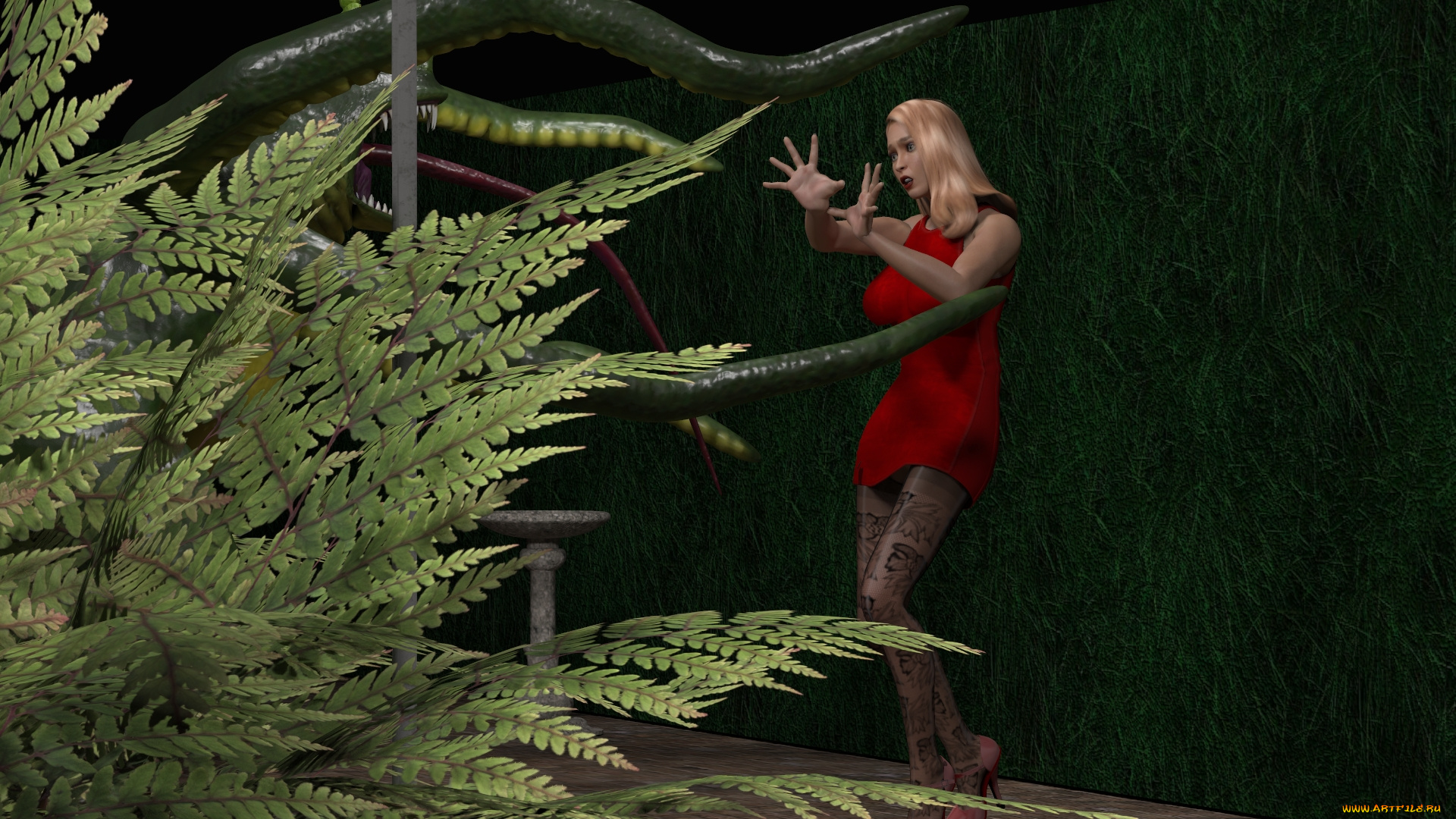 3д, графика, фантазия, , fantasy, фон, взгляд, девушка