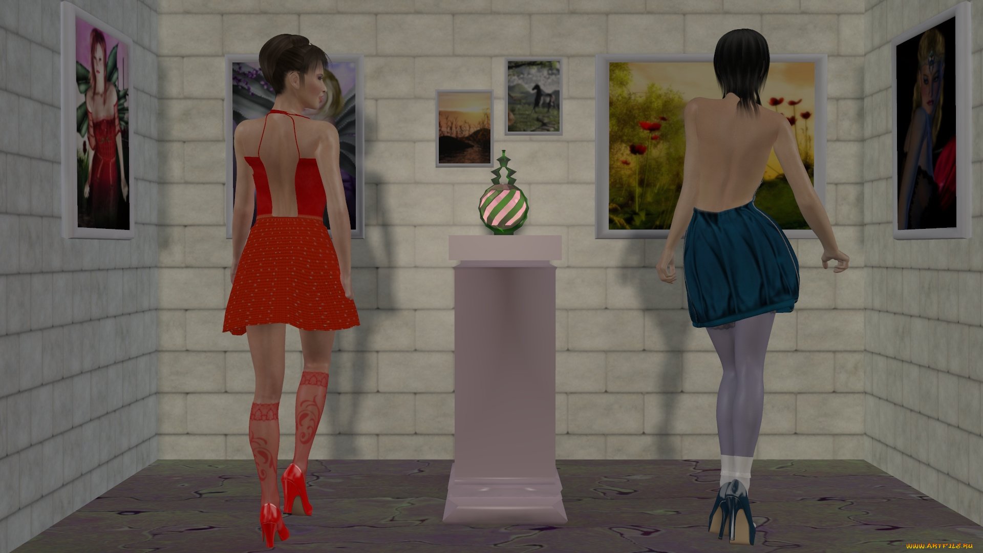 3д, графика, люди, , people, фон, взгляд, девушки