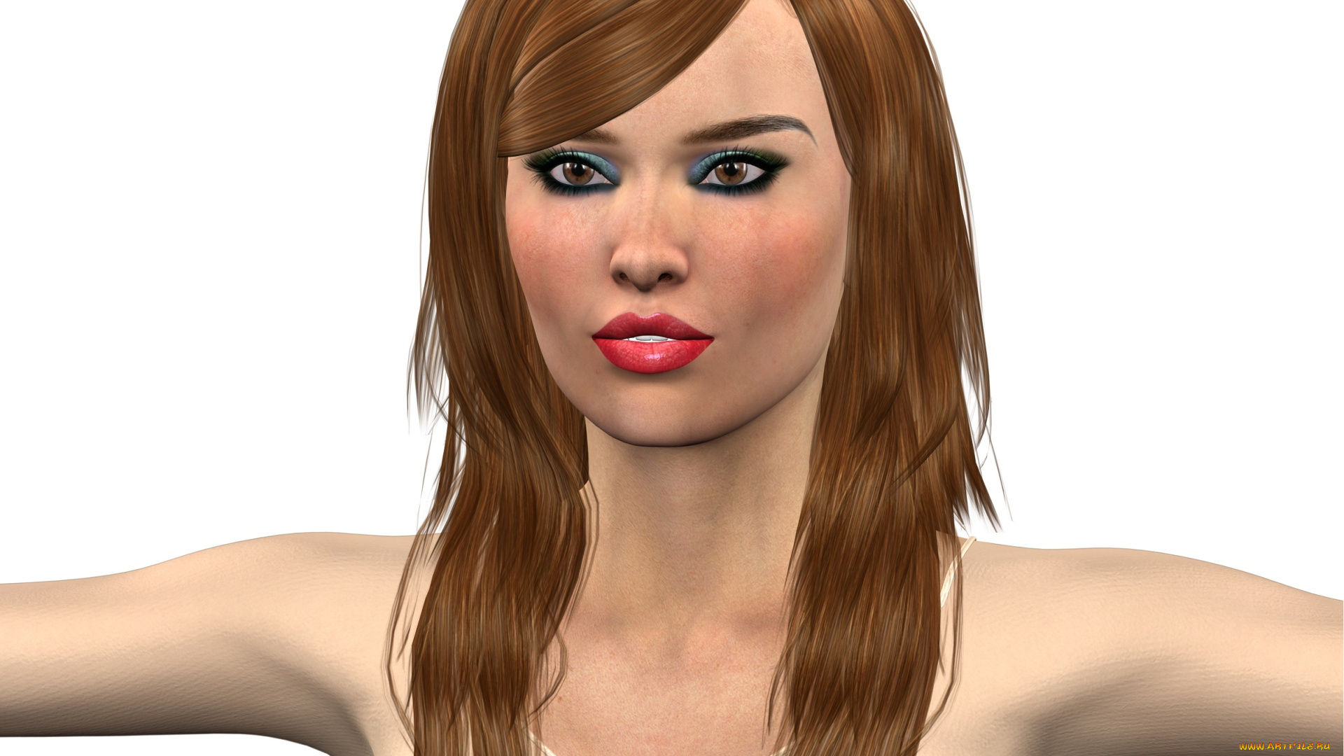 3д, графика, портрет, , portraits, девушка, взгляд, фон