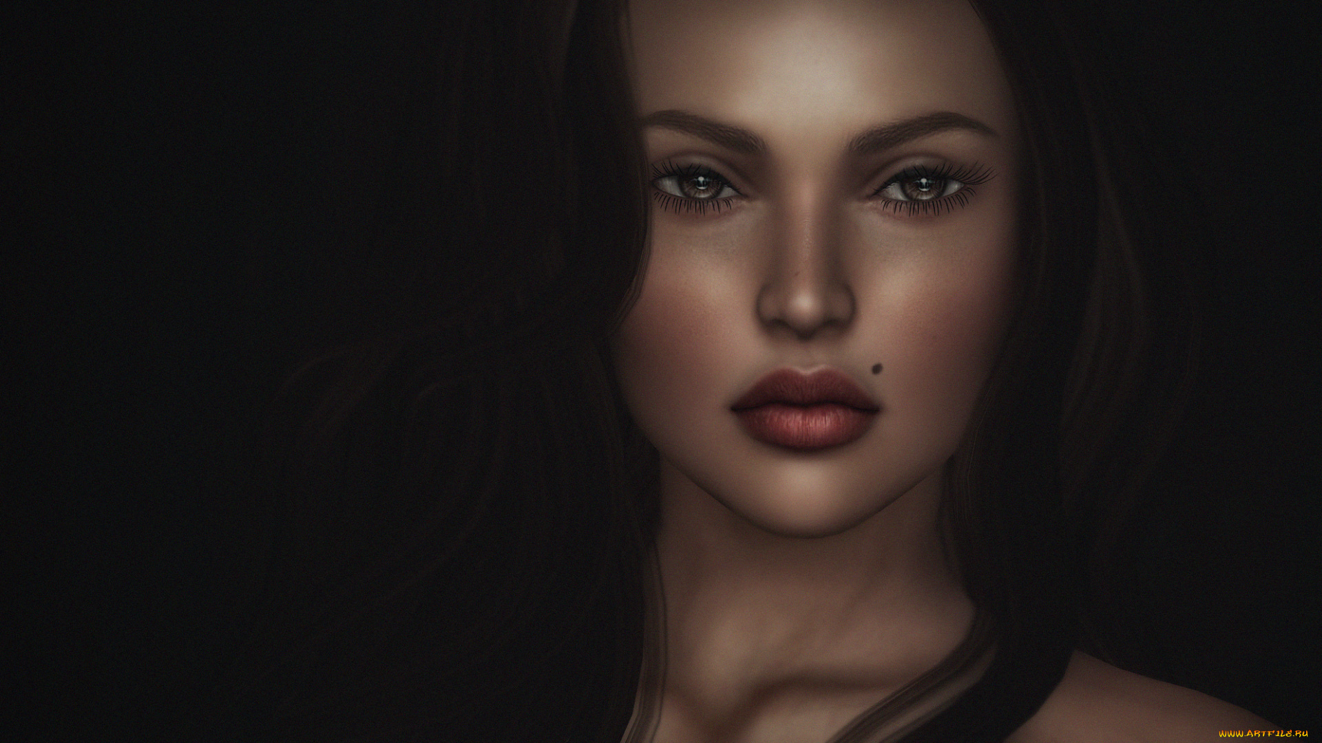 3д, графика, портрет, , portraits, девушка, взгляд, фон