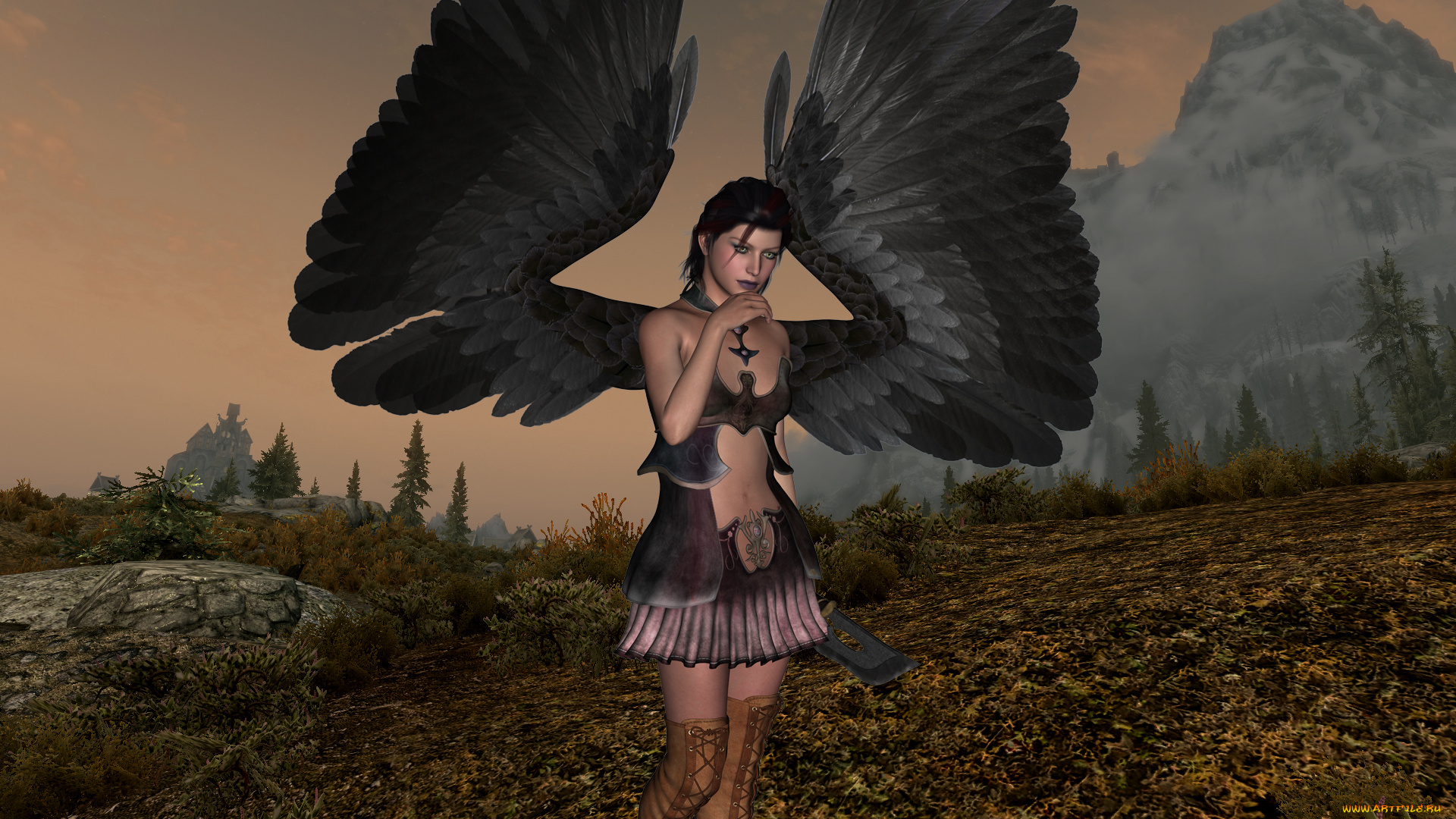 3д, графика, существа, , creatures, фон, взгляд, девушка