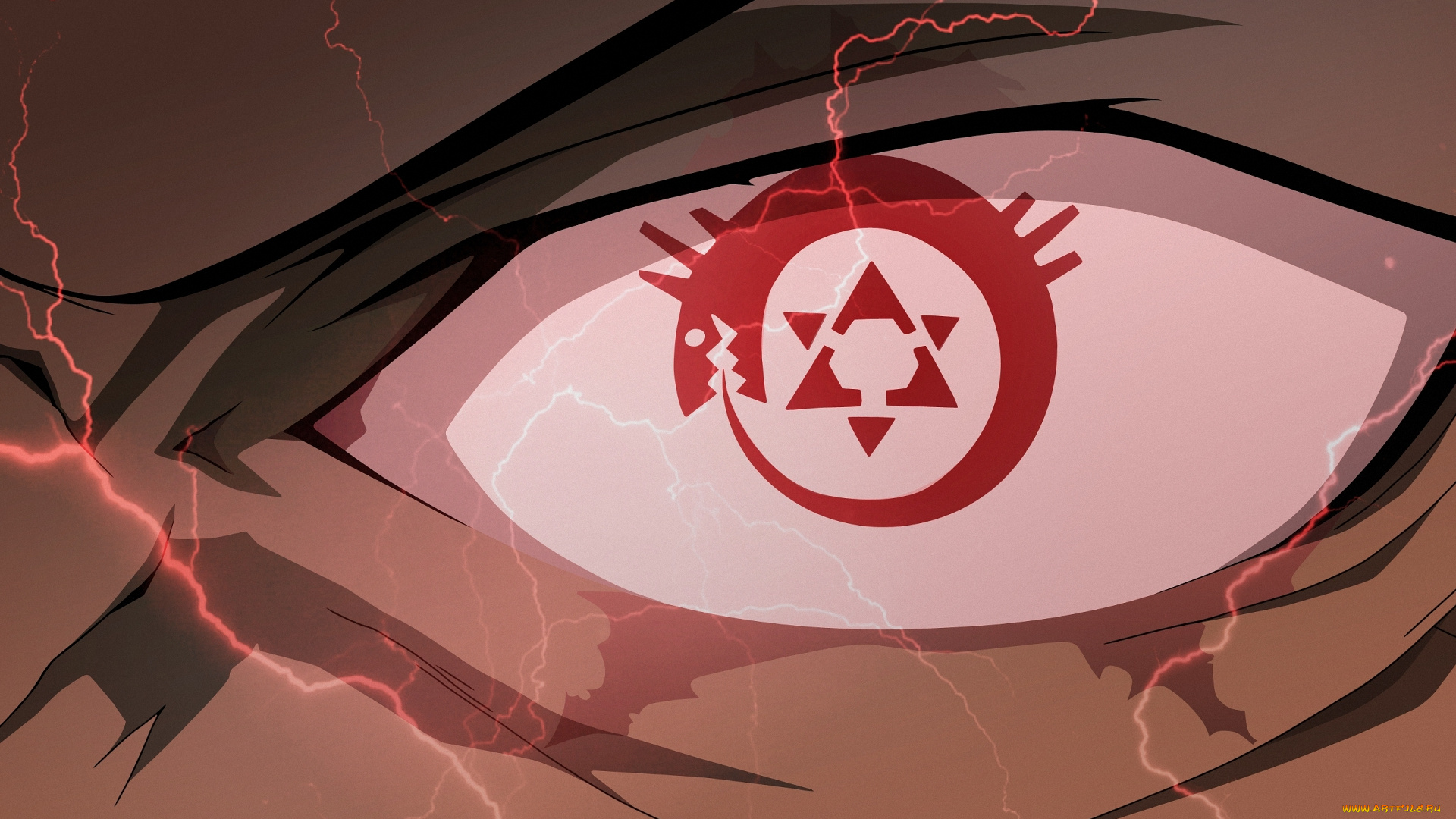 аниме, fullmetal, alchemist, king, bradley, homunculus, wrath, гнев, ouroboros, гомункул, глаз, зрачок